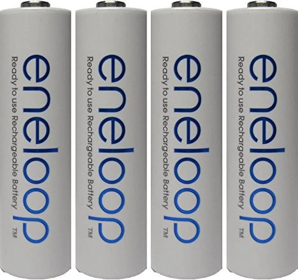 4 Pack Newest Version Panasonic Eneloop 4th Generation  NiMH Pre-charged 2100 Times Rechargeable Batteries + Free Battery Holder