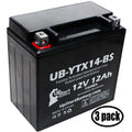 3-Pack UpStart Battery Replacement for 2012  F800ST,  800  Factory Activated, Maintenance Free, Motorcycle Battery - 12V, 12AH, -YTX14-