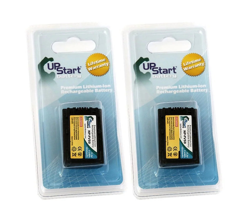 2x Pack - UpStart Battery Sony -SX63 Battery - High Capacity Replacement Sony -FV50 Digital Camera Battery (1050mAh, 7.2V, Lithium-Ion)