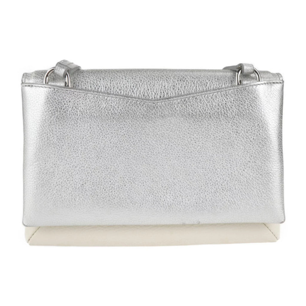 Pre-Owned Givenchy Duet shoulder bag BB500VB01C leather silver ivory brown (Good)