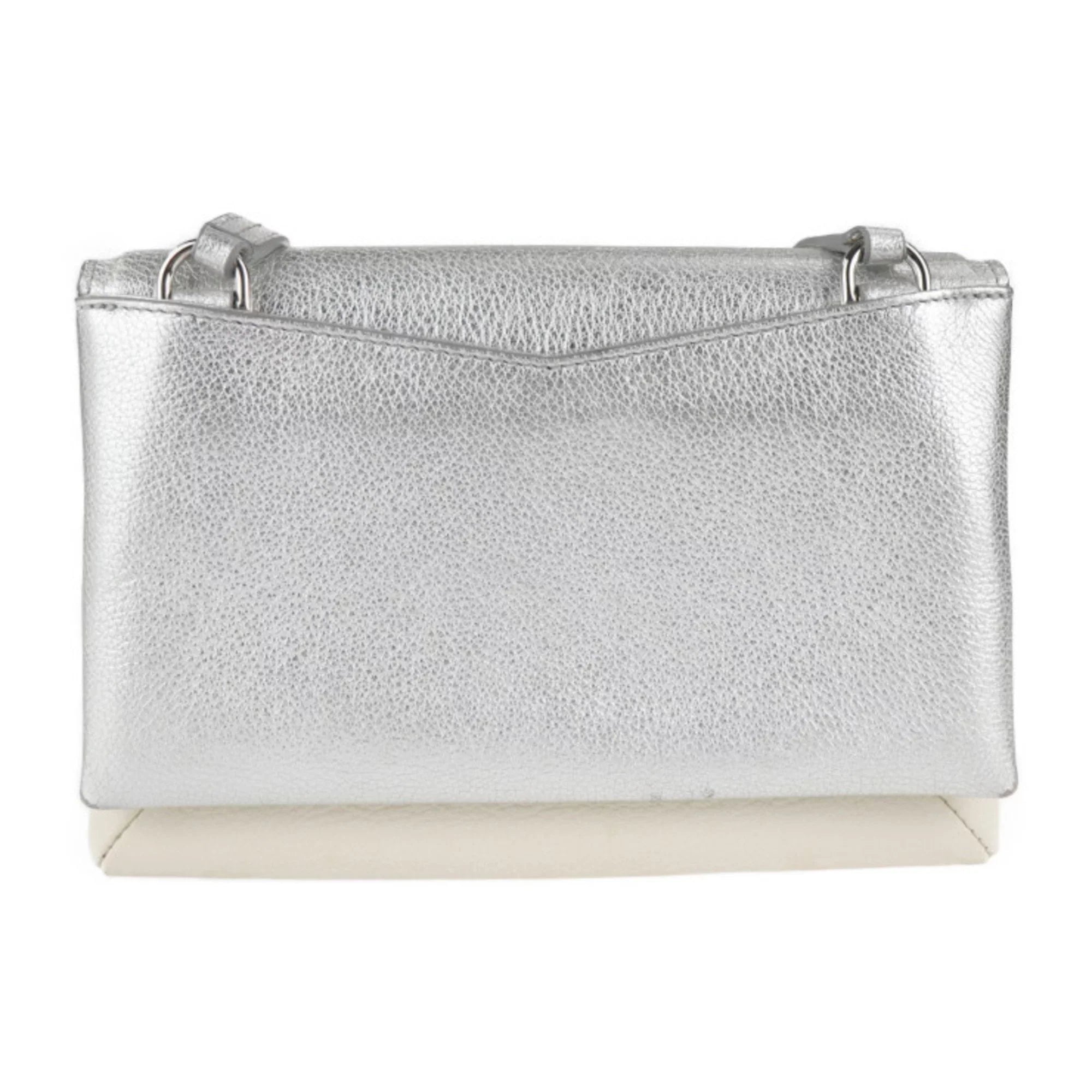 Pre-Owned Givenchy Duet shoulder bag BB500VB01C leather silver ivory brown (Good)