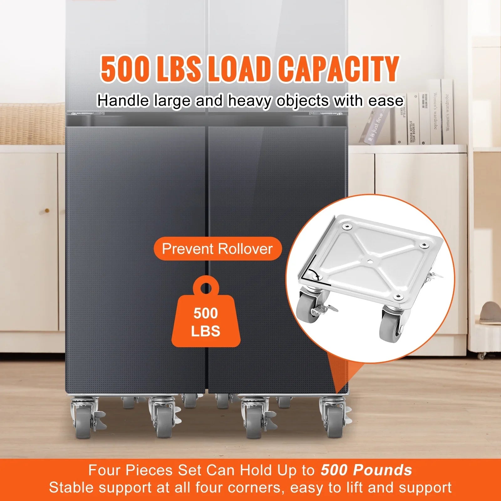 Furniture Dolly, 500 Lbs Capacity Furniture Lift Mover Tool Set for Moving Heavy Furniture Refrigerator Sofa,Furniture Moving Dollies with 360°  Swivel Wheels & Carbon Steel Panel