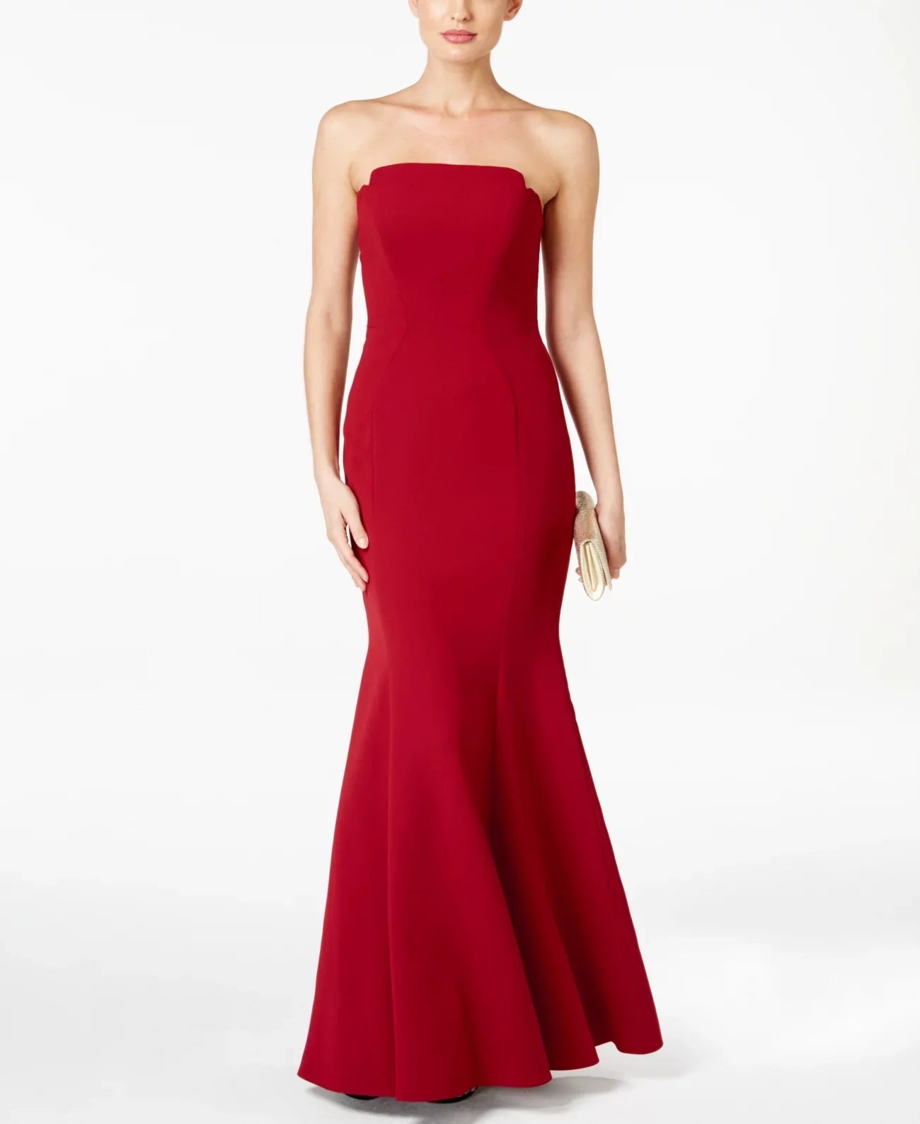Jill Stuart Womens Sleeveless Strapless Full Length Sheath Evening Dress