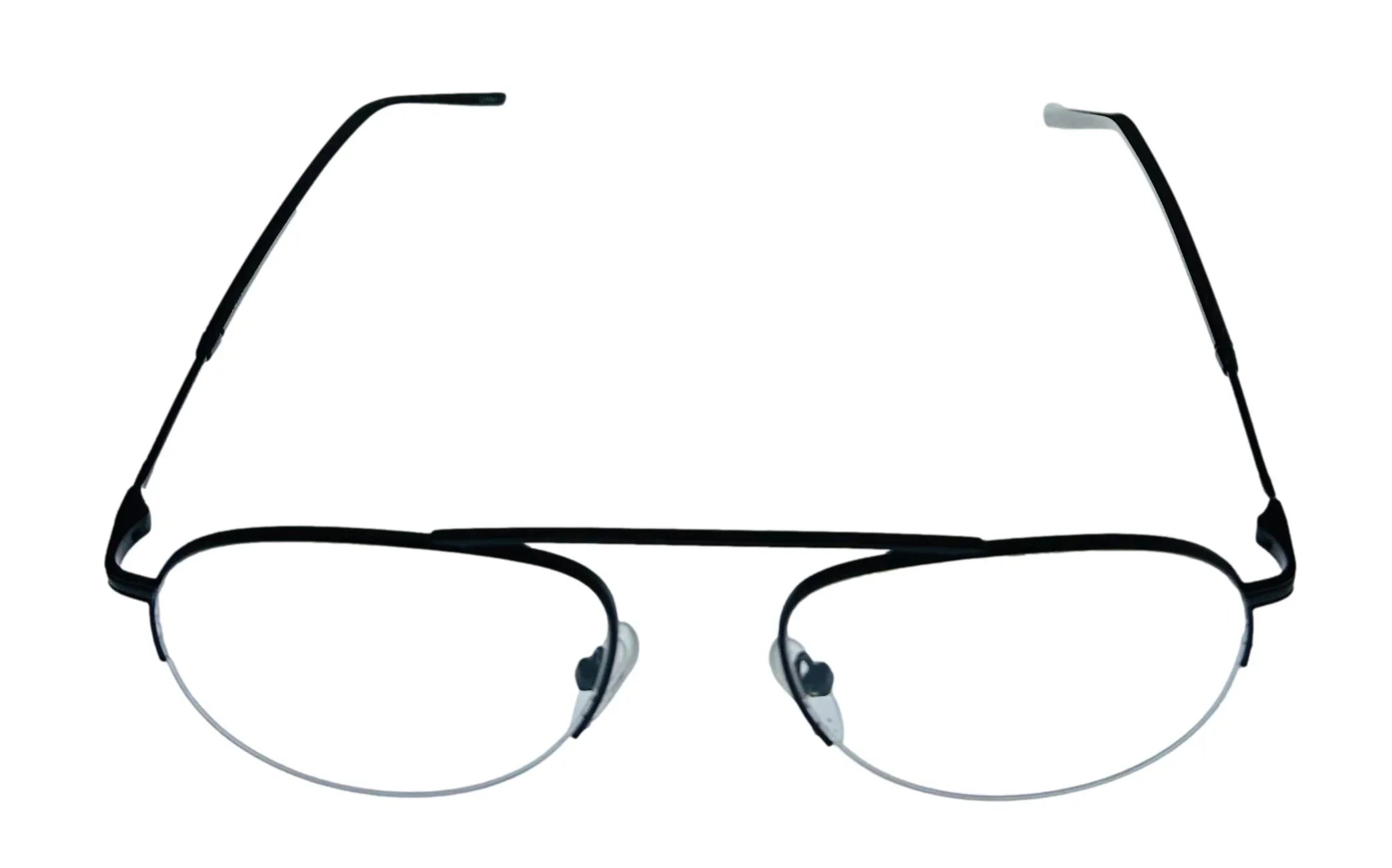 Jones New York Mens Matte Black Rimless Metal Eyewear Aviator Frame. J359. 53mm