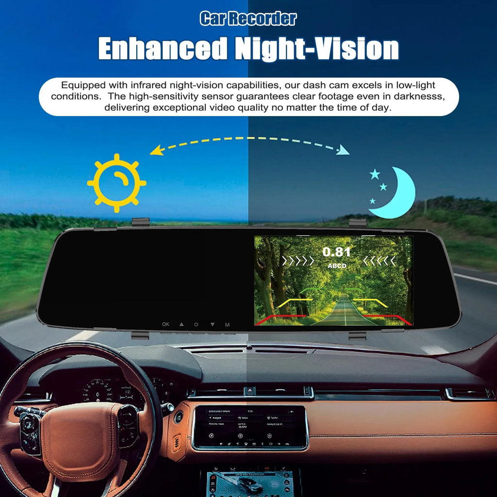 Apexeon Dash Camera,Reco Support Camera 4.3 Inch Screen Reverse Radars Rear Dual Dash Camera 1080P  Dash Cam Rear Nebublu
