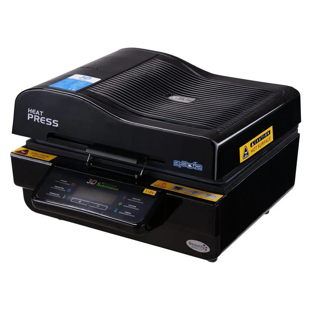 3D Vacuum Sublimation Heat Press Machine Mug Paper Inks Tape Rubber Clamps Transfer