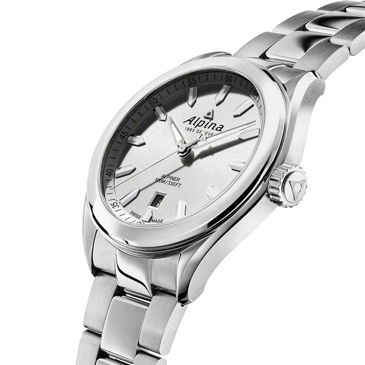 Alpina -240SS4E6B Men's Alpiner Quartz Silver Dial Watch