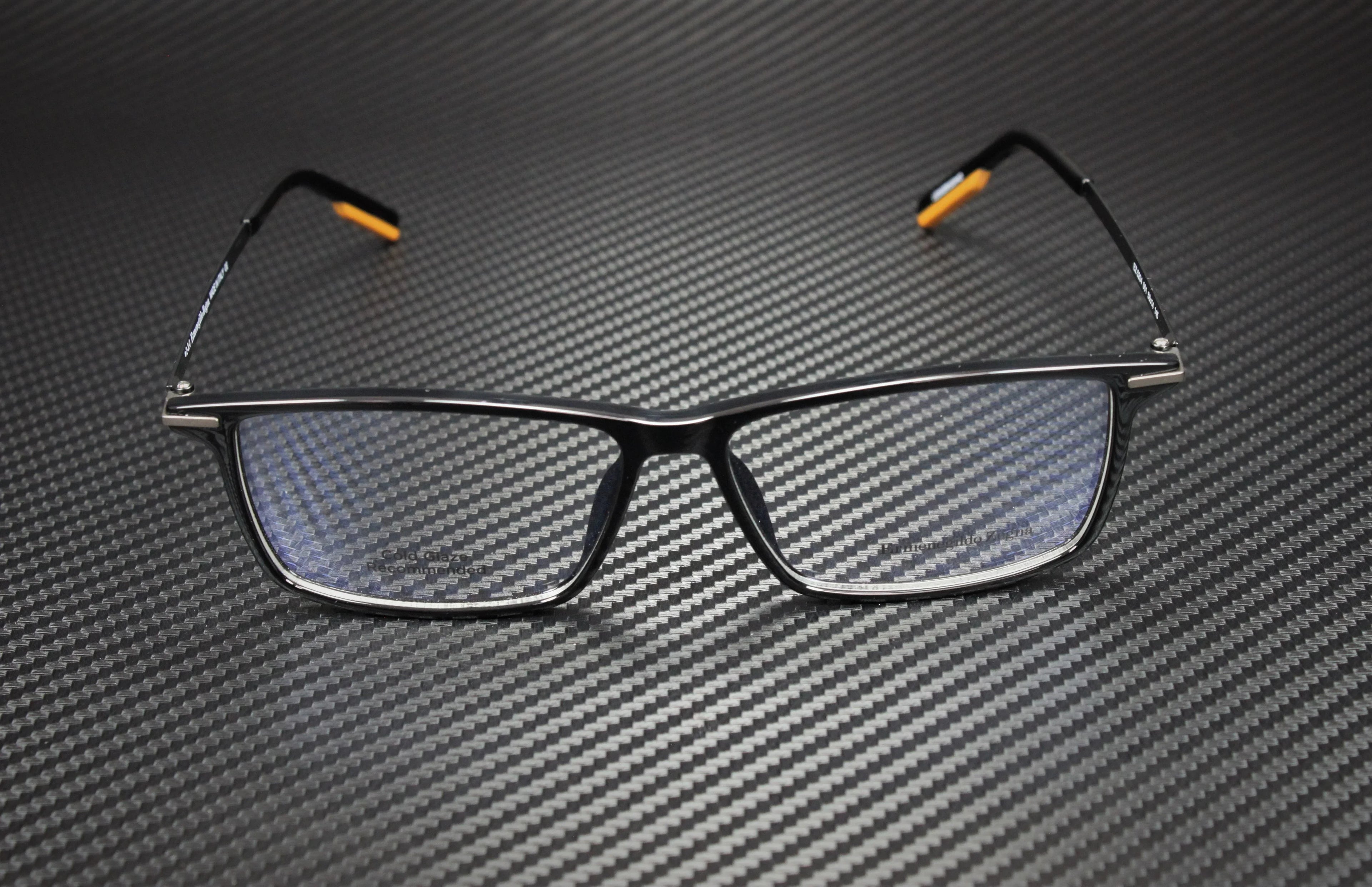 Ermenegildo Zegna EZ5204 001 Shiny Black Clr Lens Injected 58mm Men's Eyeglasses