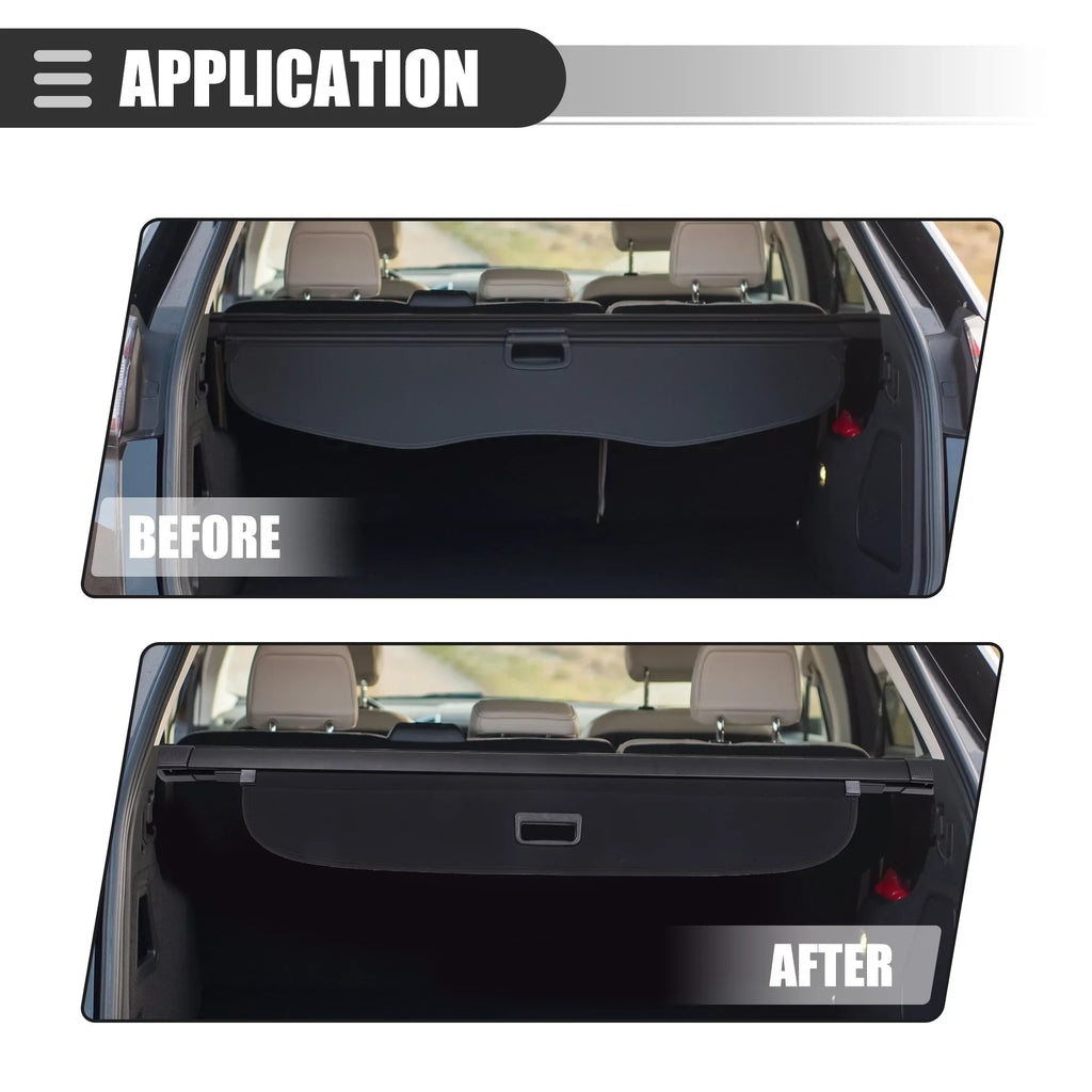 Retractable Cargo Cover Rear Trunk Security Cover Shield Shade for Audi Q7 2016-2022 Canvas Black