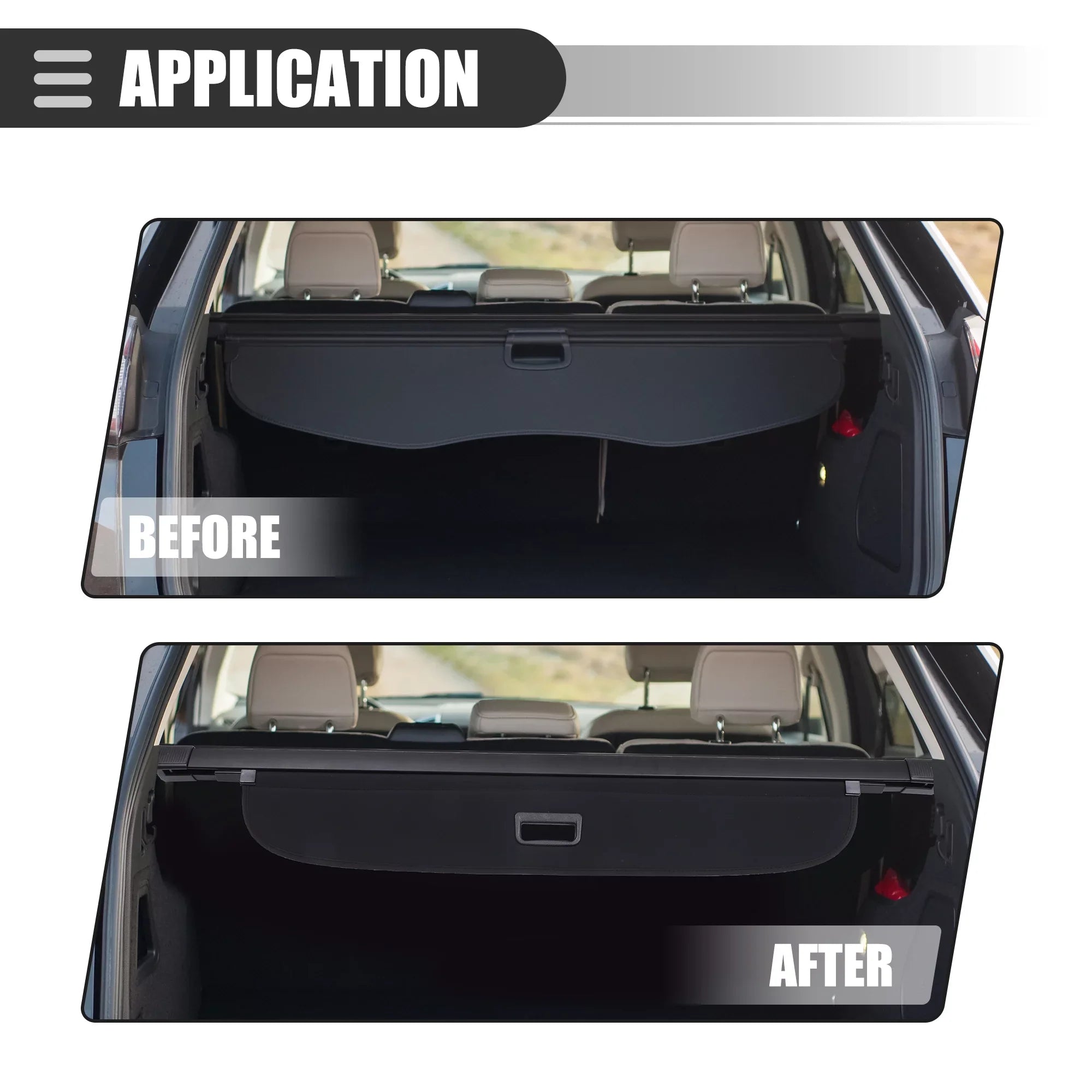 Retractable Cargo Cover Rear Trunk Security Cover Shield Shade for Audi Q7 2016-2022 Canvas Black