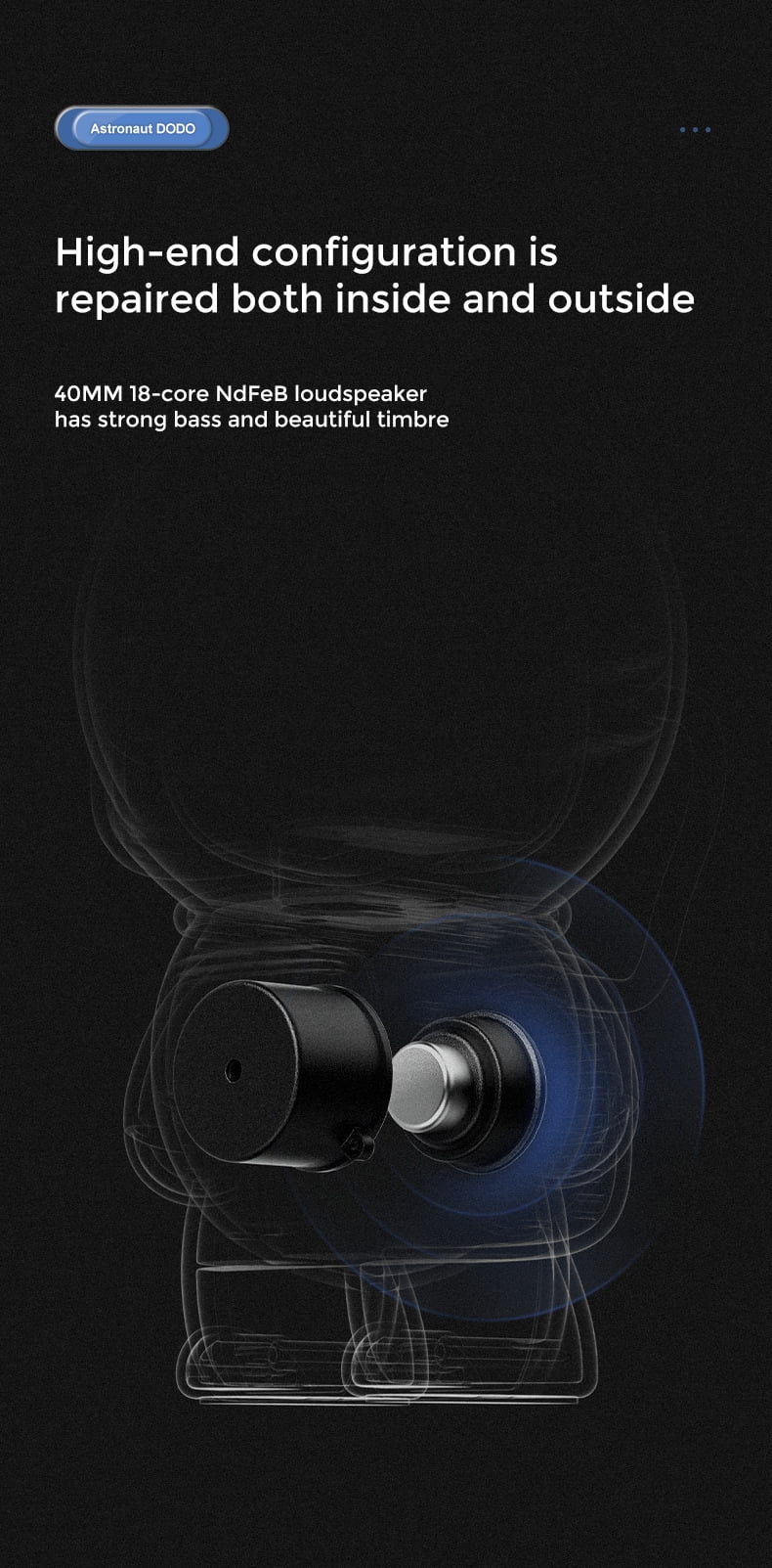 Astronaut-Shaped Smart Bluetooth Speaker with Clock, Alarm,  Radio, Sleep Night Light and  Card Support
