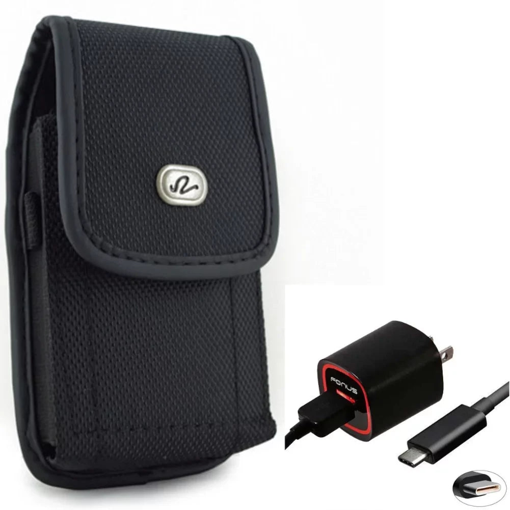 Holster Rugged Case Belt Clip w  Cable 2.4A Home Charger for Samsung Galaxy XCover Pro S9 Plus S8 Plus S22 Plus S10 Plus FieldPro S21  5G A53 5G A52 5G A51 5G A50 A33 5G A30s A20