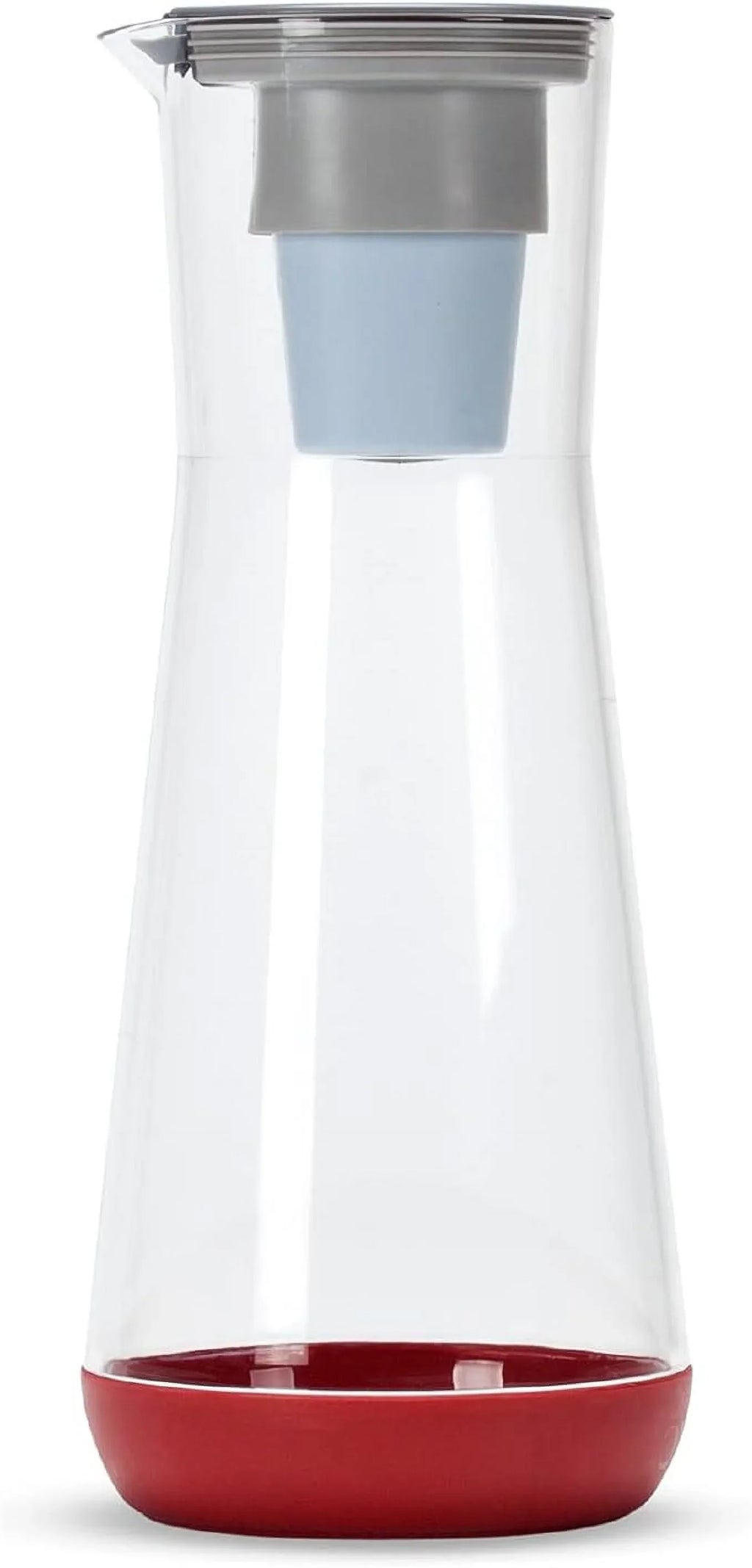 Hydros | 40oz Water Filter Slim Pitcher | Powered by Fast Flo Tech | 40 Second Quick Fill-Up | 5 Cup Capacity Slim Pitcher |  Free Plastic | Red