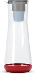 Hydros | 40oz Water Filter Slim Pitcher | Powered by Fast Flo Tech | 40 Second Quick Fill-Up | 5 Cup Capacity Slim Pitcher |  Free Plastic | Red