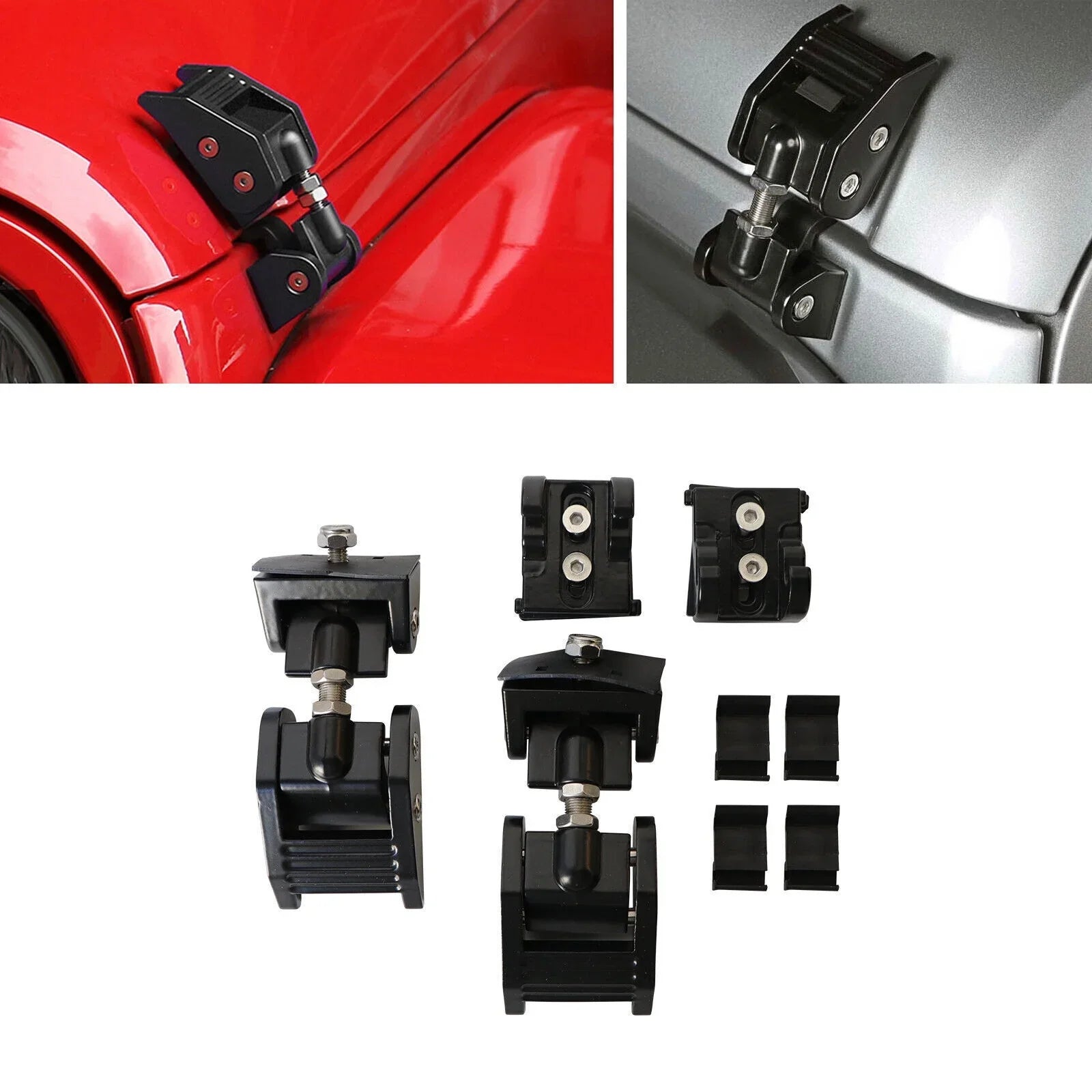 G·  Pair Front Hood Latch Hood Lock Catch Kit for Jeep Wrangler   2007-2018