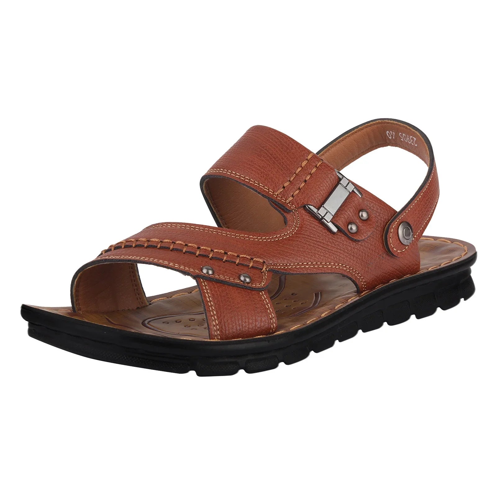 Sandals for Men Leather Hiking Sandals Men Summer Two Wear Buckle Strap Casual Open Toe Flat Soft Bottom Breathable Shoes Sandals