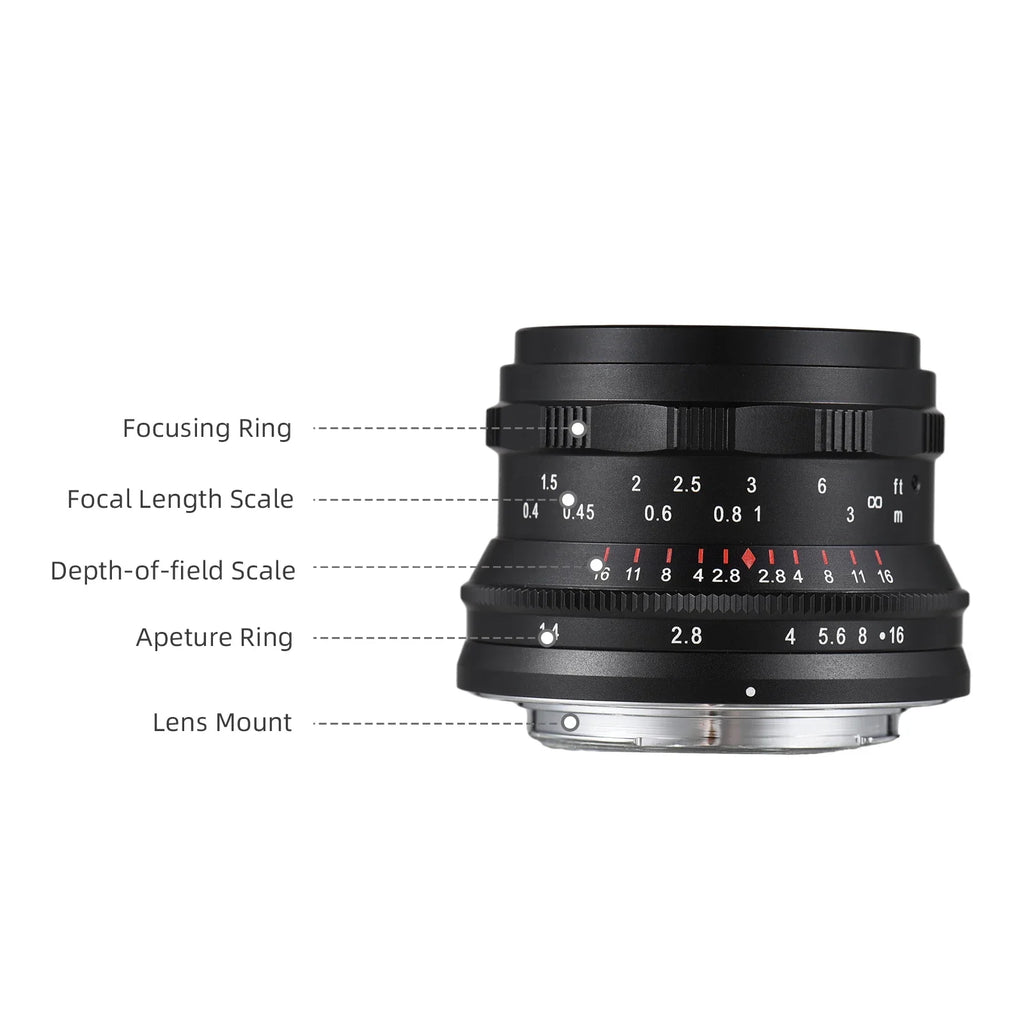 Dcenta Full Frame Camera Lens with Large Aperture Manual Focus for Sony A7/A7II/A7R/A7RII/A7S/A7SII/A6500/A6300