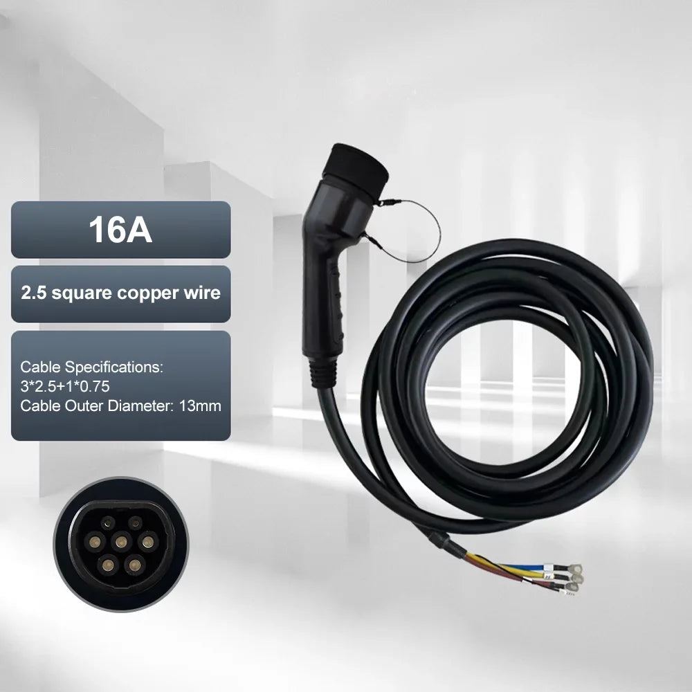 Charger Type2 Female Car Side 5m Cable Plug 16A 8Kw Car Charging Station IEC62196-2 for  Electric Cable Plug