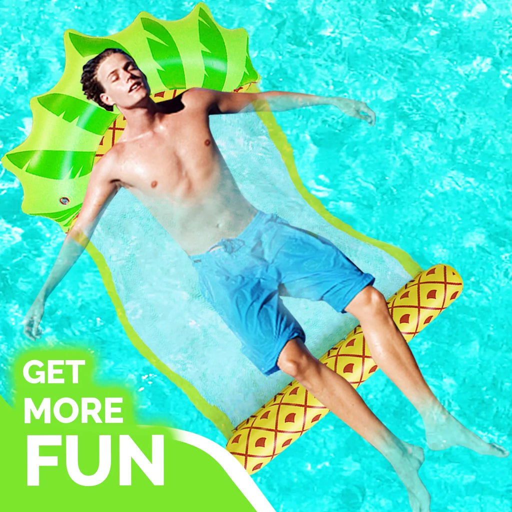 Zoey Adult Swimming Pool Float Water Hammock Lounger, Multi Purpose Comfortable Inflatable Water Float Pool Lounge, Swimming Pool Float Hammock Raft-Pineapple