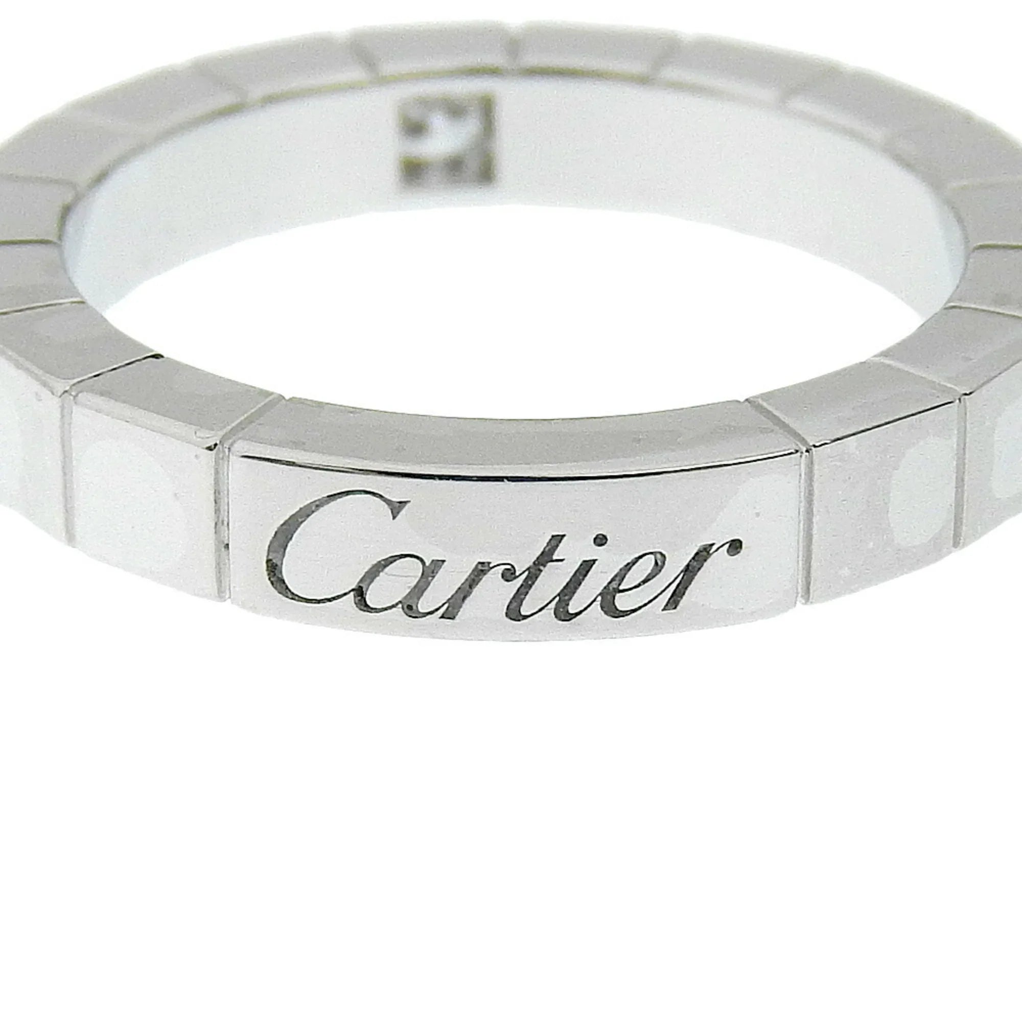Pre-Owned Cartier  Lanieres Ring 1P Diamond K18 White Gold x Approx. 5.8g Women's I220823087 (Good)