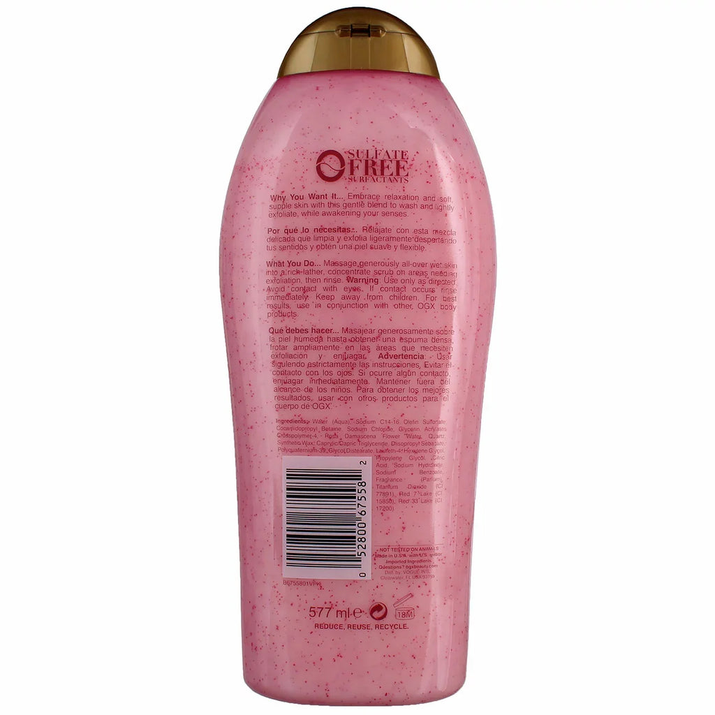Ogx Pink Sea Salt and Rosewater Gentle Soothing Body Scrub, 19.5 Oz, 3 Pack