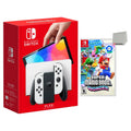 Nintendo Switch  with White Joy‑Cons and Super Mario Bros Wonder Bundle