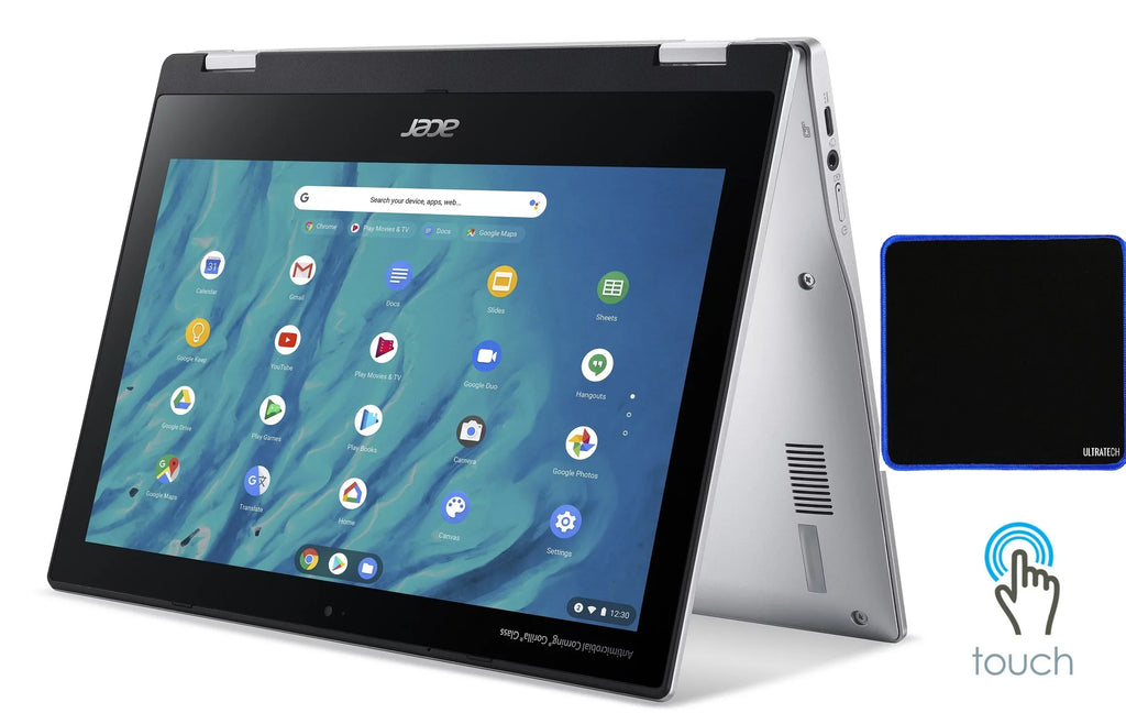 2023 Acer 11.6" Lightweight  Touch-Screen Chromebook MediaTek MT8183C 8-Core Processor, 4GB DDR4 , 32GB , WiFi, Chrome  with UltraTech Mouse Pad Bundled - Nextday Shipping Available.