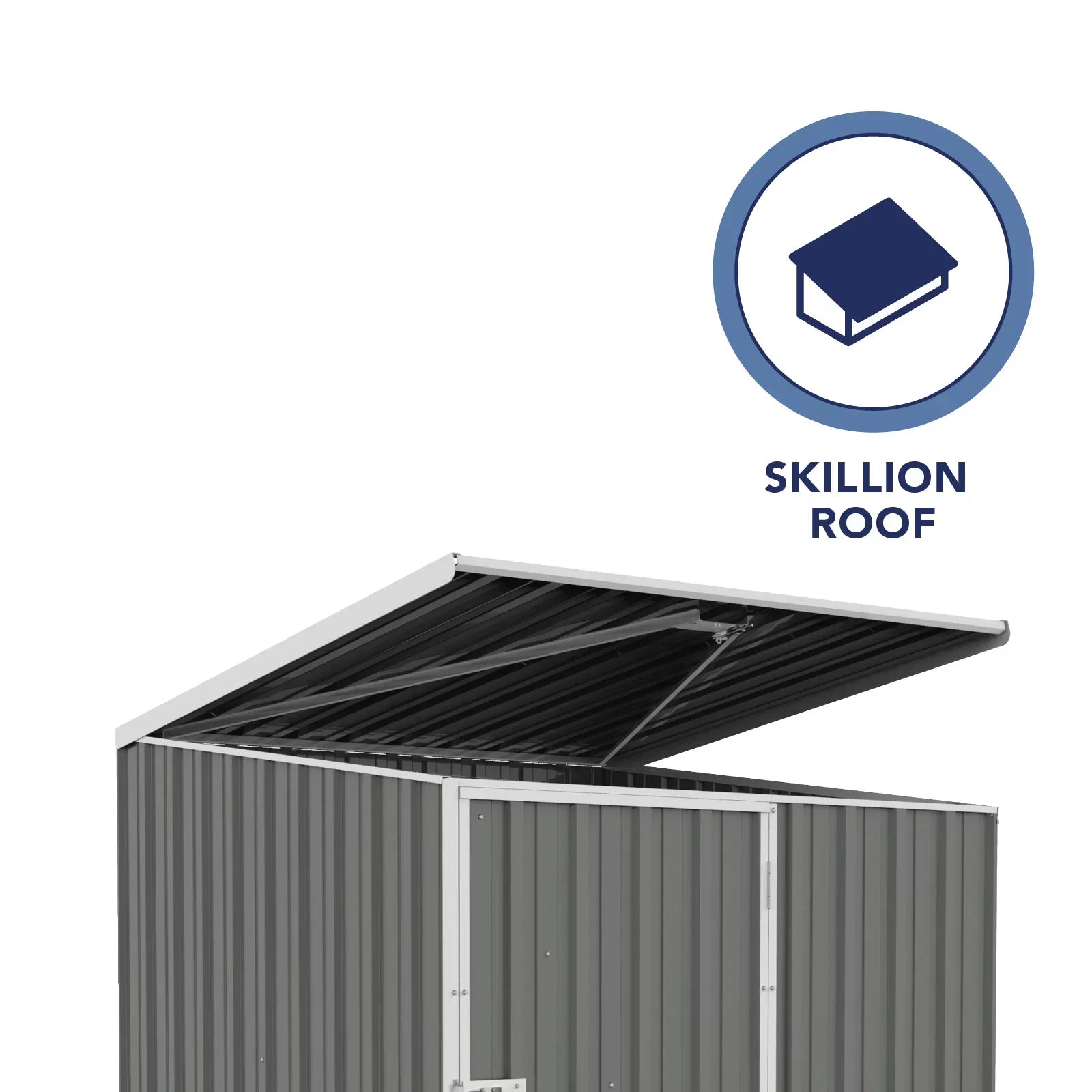 Absco AB1070 5 x 5 ft. Multipurpose Metal Pool Pump Shed - Woodland Gray