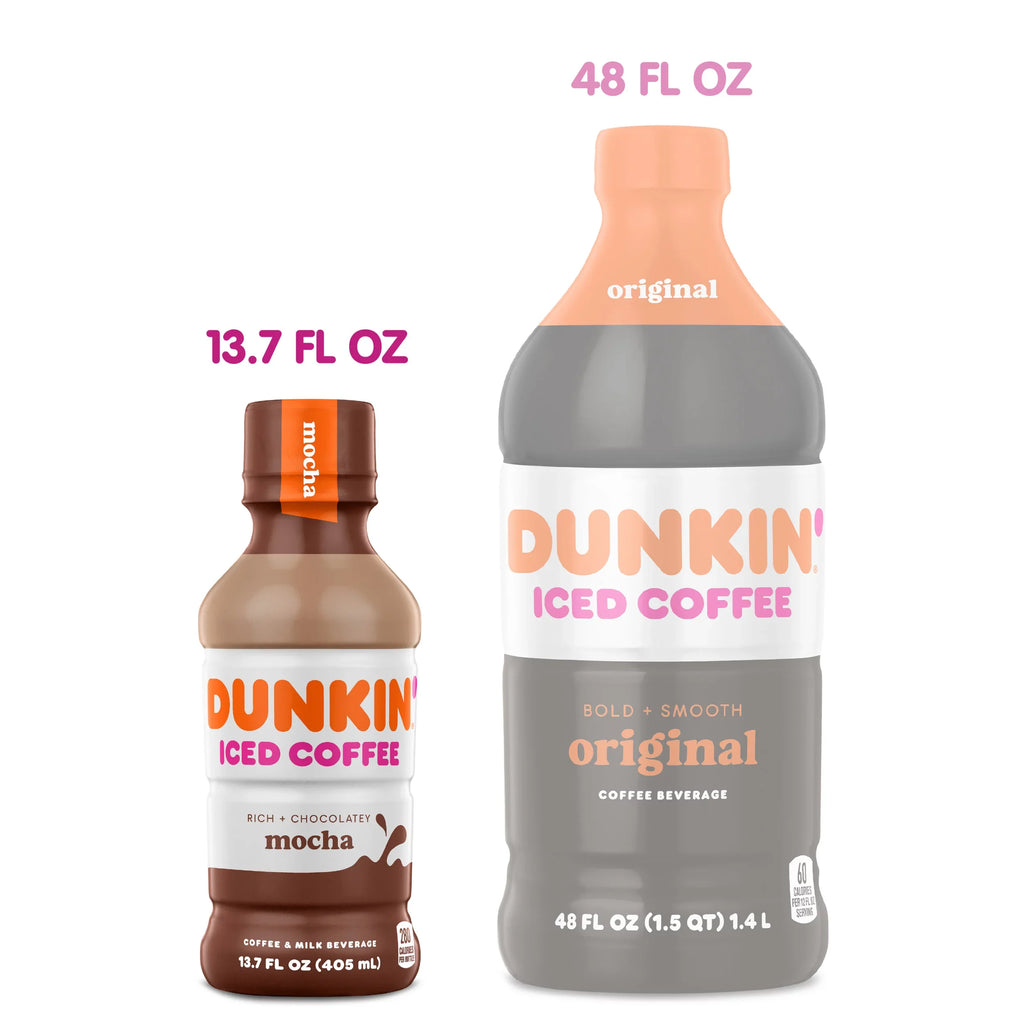 Dunkin' Mocha, Iced Bottled Coffee Drink, 13.7 fl oz, 12 Bottles