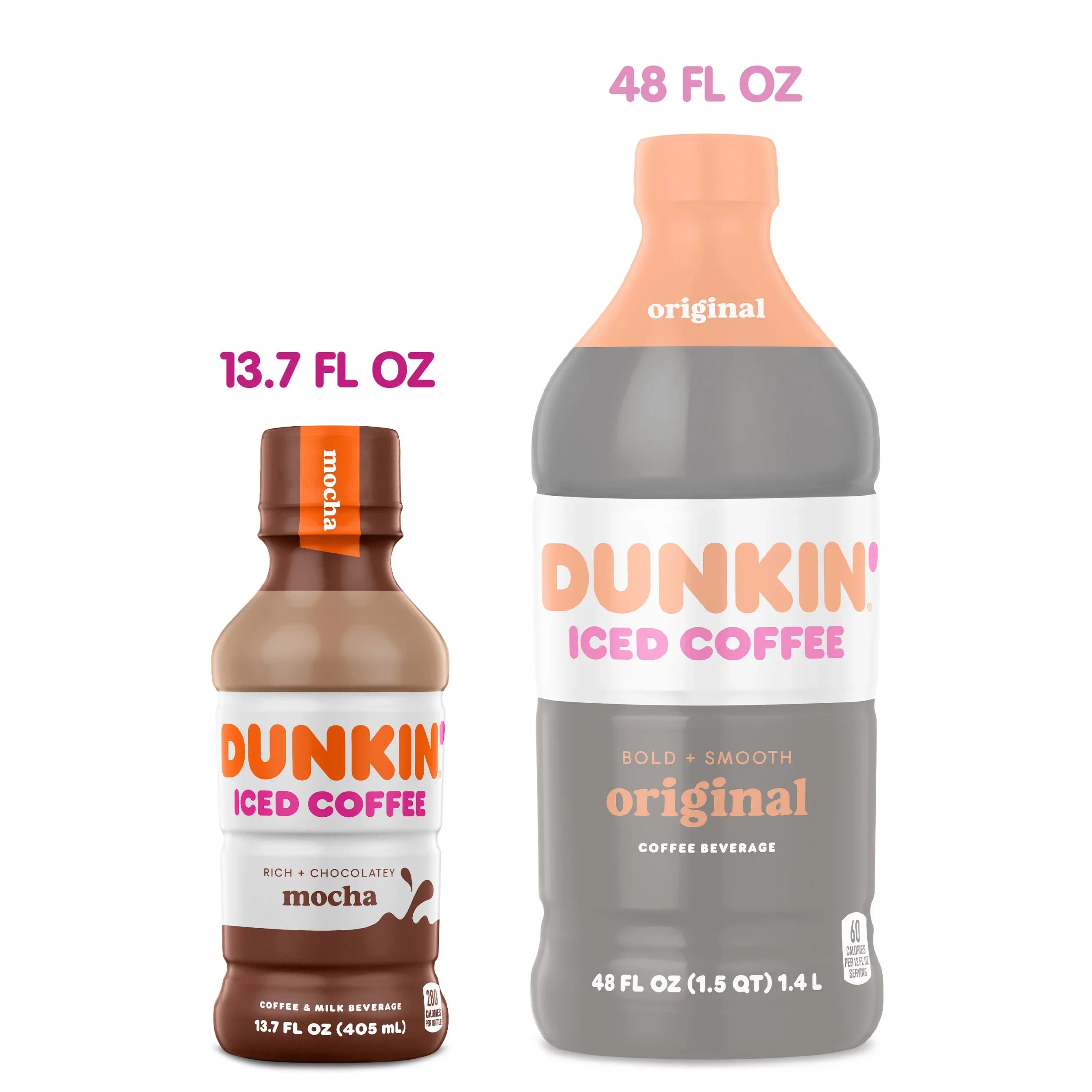 Dunkin' Mocha, Iced Bottled Coffee Drink, 13.7 fl oz, 12 Bottles