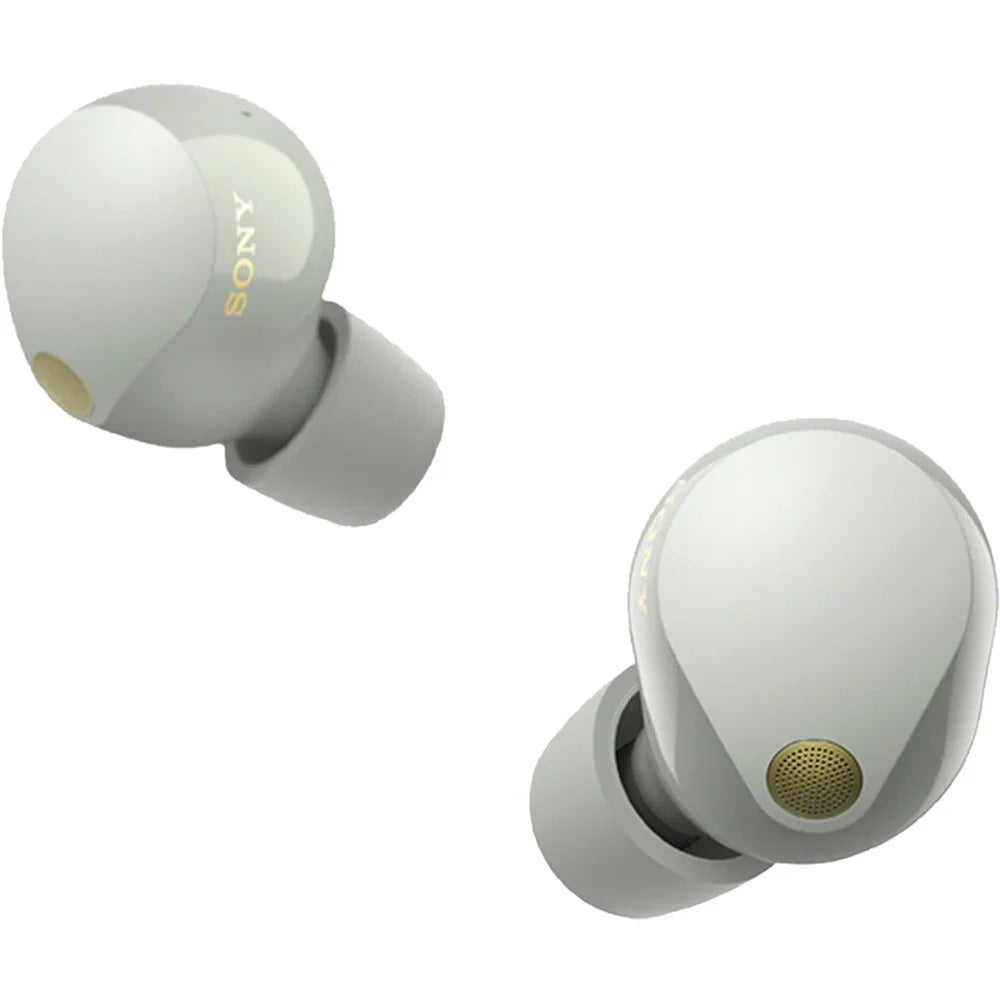 Sony -1000XM5 Industry Leading Noise Canceling Truly Wireless Earbuds (Silver) Bundle with Silicone Case (Pink), Memory Foam Ear Tips, -A to -C Cable & 1   Enhanced Protection Pack