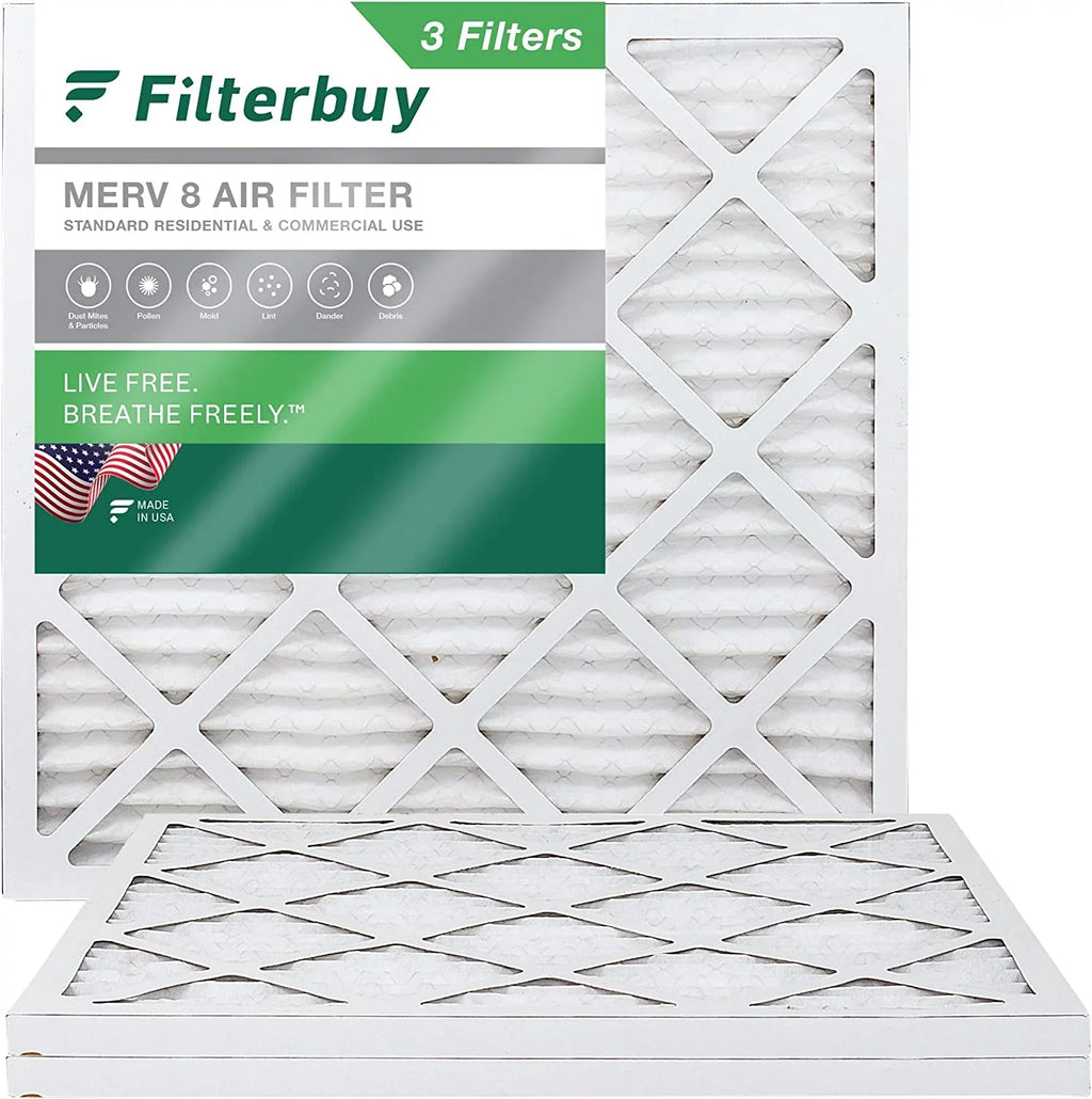Filterbuy 8x8x1  8 Pleated   Furnace Air Filters (3-Pack)