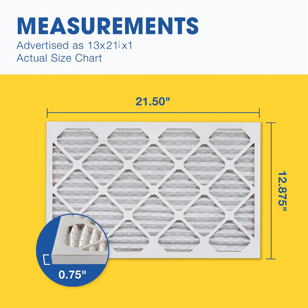 Aerostar 13 x 21 1/2 x 1  8 Pleated Air Filter,  Furnace Air Filter, 6 Pack