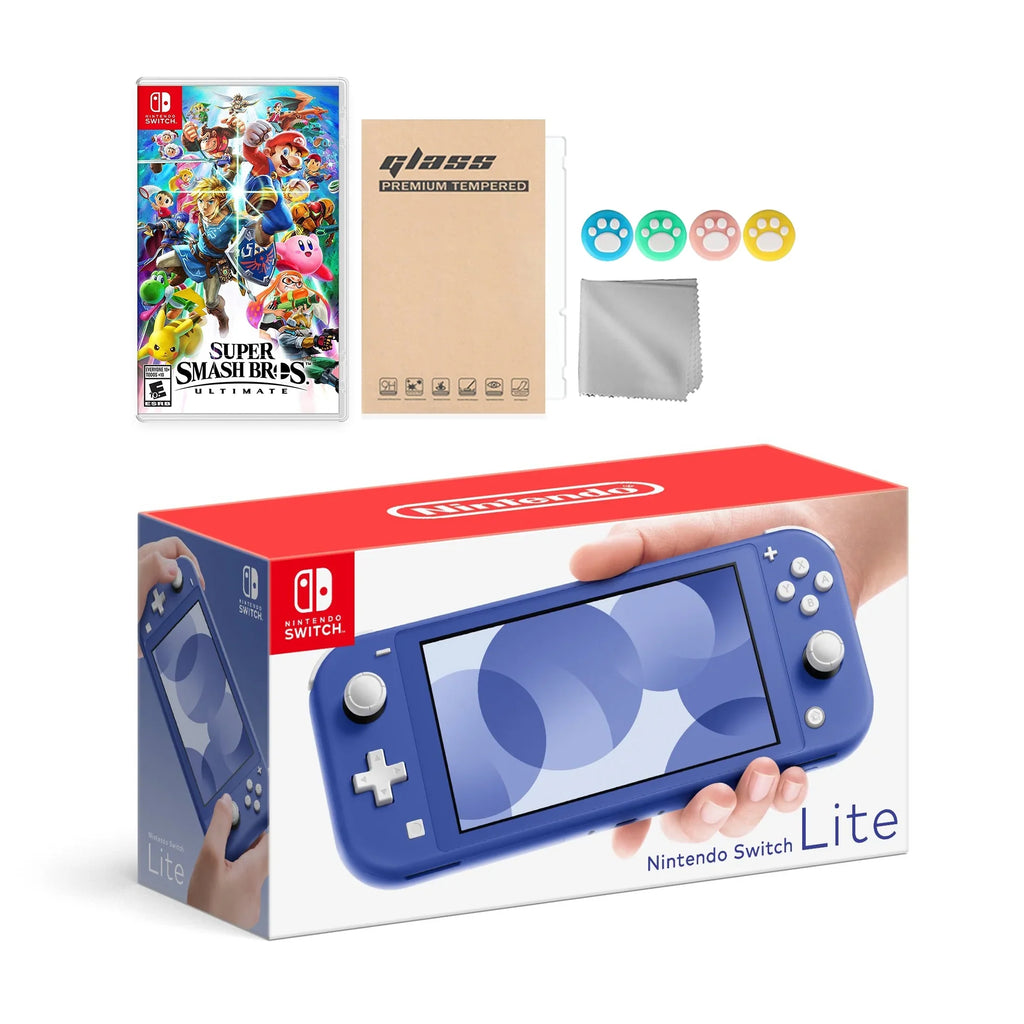 Nintendo Switch Lite Blue, Super Smash Bros. Ultimate & Mytrix Accessories