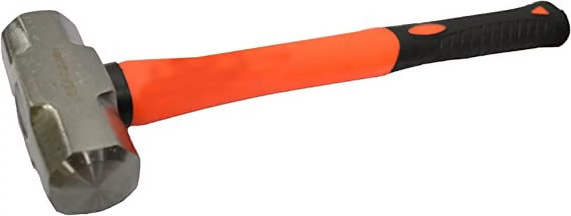 Shock Grip Sledge Hammer with Fiberglass Shaft and Rubber Dipped Handle (3 Pound)