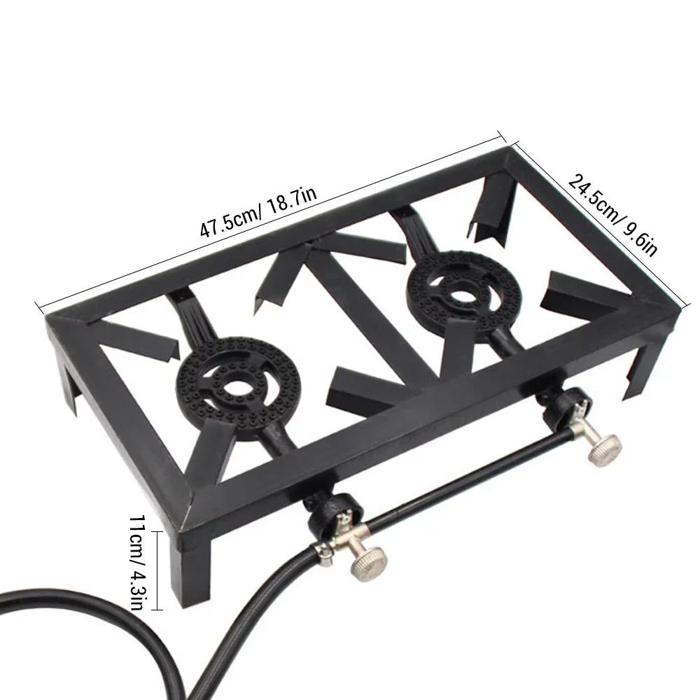 Anself Propane Gas Double Cast Iron Stove for Patio Camping  Cooking (Standard), Durable and Reliable Furnace for Cooking Needs