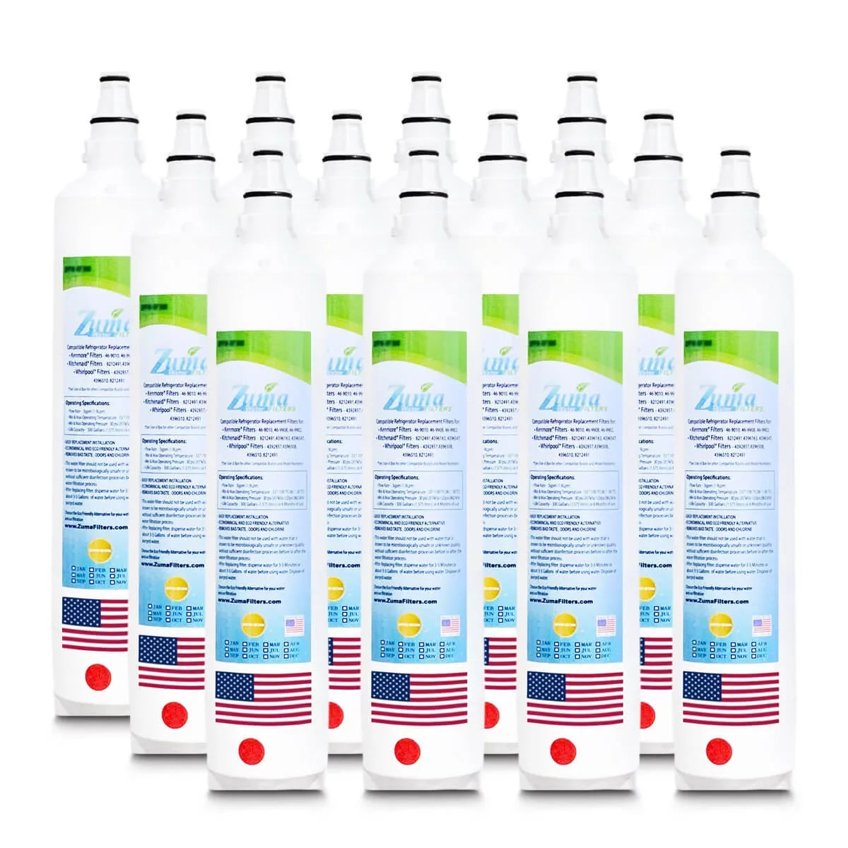 Brand , Water Filters , Model # ZWFZ1-RF750 , Compatible with Subzero® ID27R - 12 Pack - Made in U.S.A.