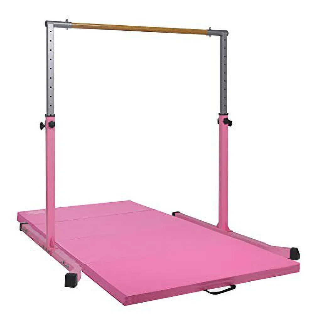 5 Star- Pink Gymnastics Kip Bar: Adjustable 3-5 , Junior Training, Heavy Duty, Home Gym Equipment