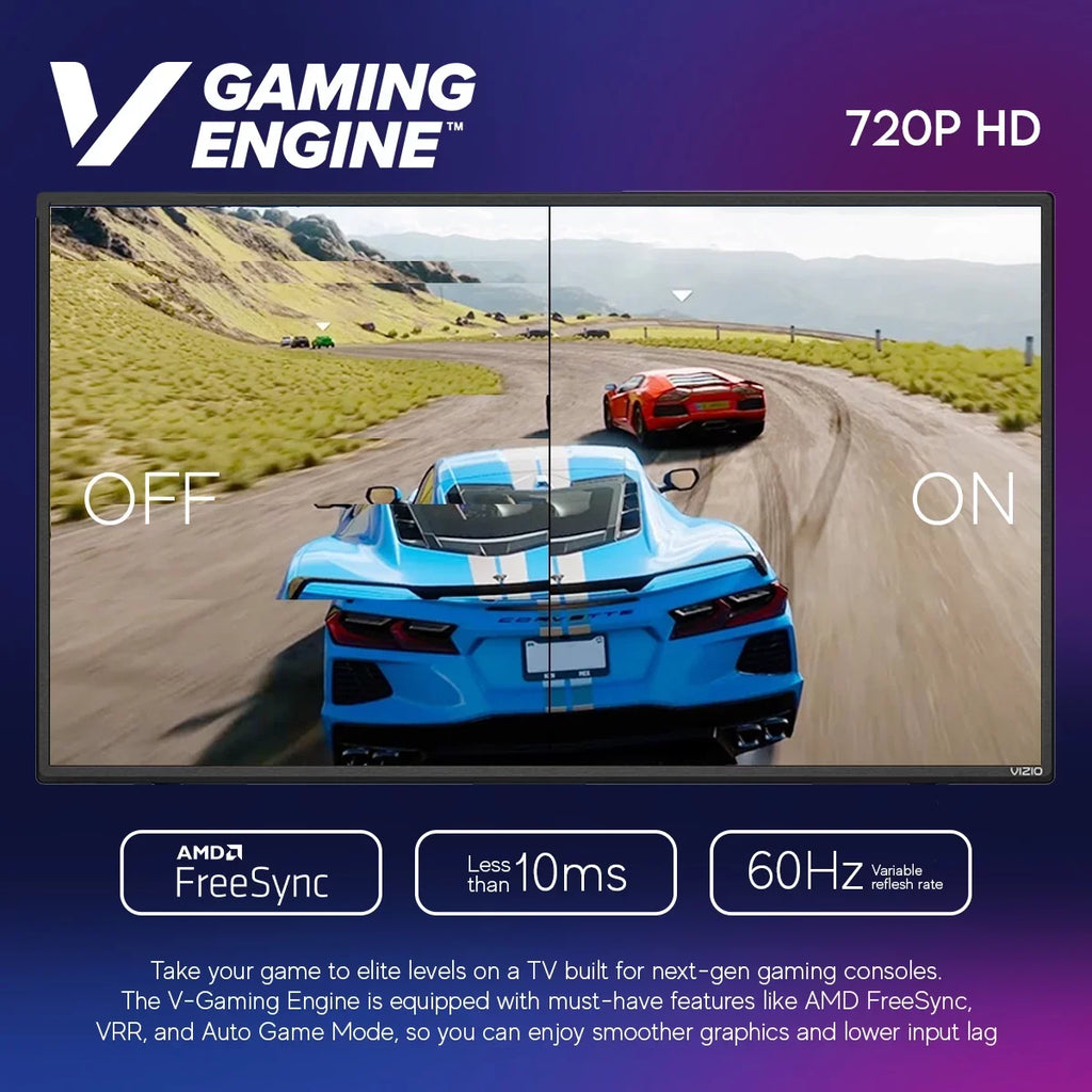 Restored  32 Inch D Series Class  720p Smart    Processor, V-Gaming Engine, with AirPlay and Chromecast Built-in + Free Wall Mount (No Stands) - D32H-J09 (Refurbished)