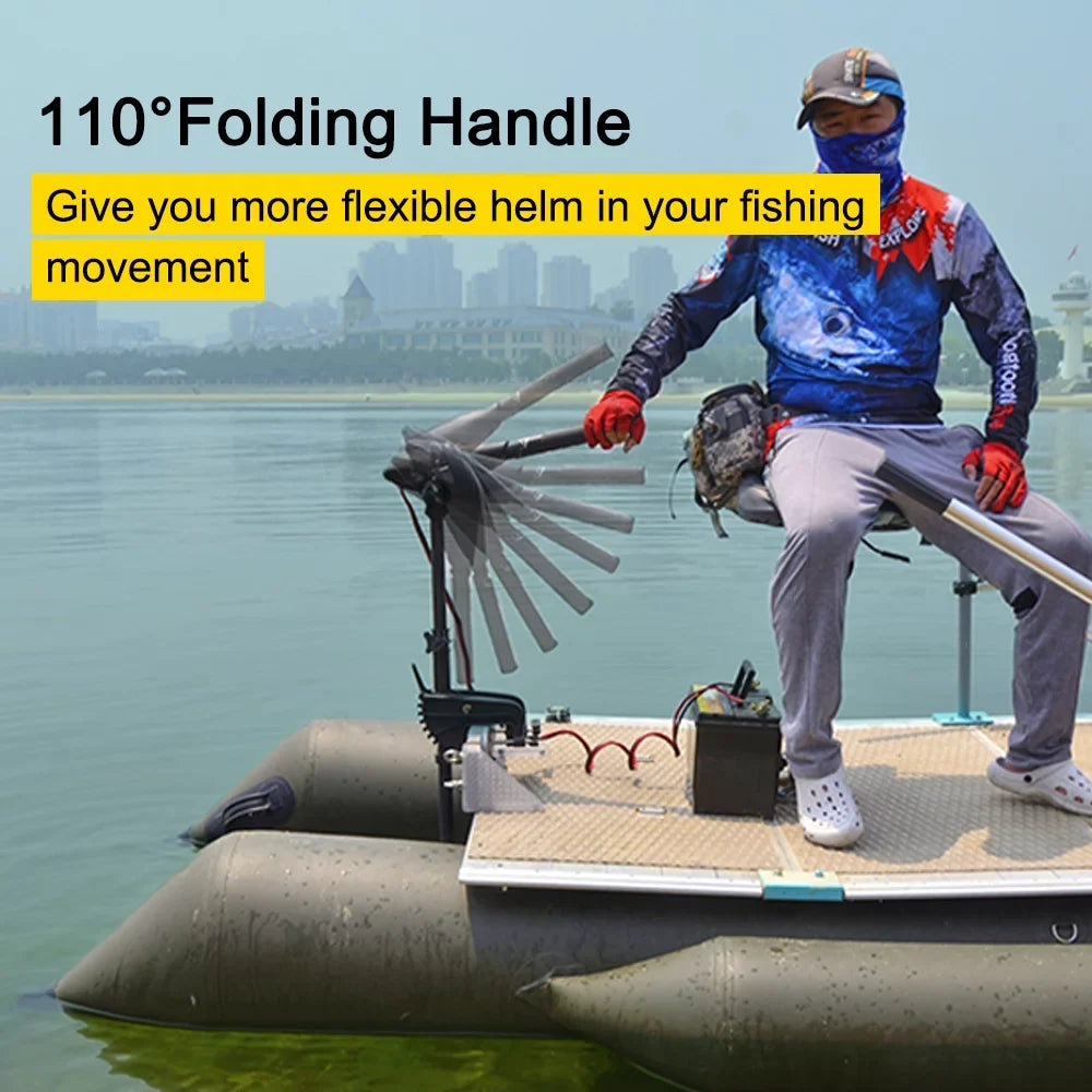 Haswing Osapian Black 12V 55LBS 36inch Shaft Transom Mount Trolling Motor