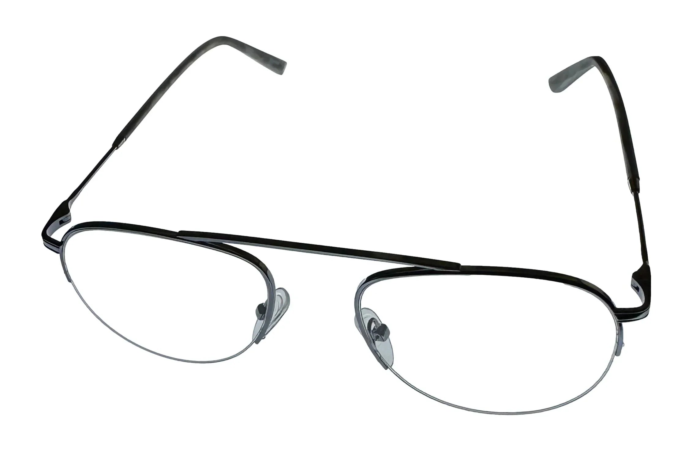 Jones New York Mens Gunmetal Rimless Metal Eyewear Aviator Frame. J359. 53mm