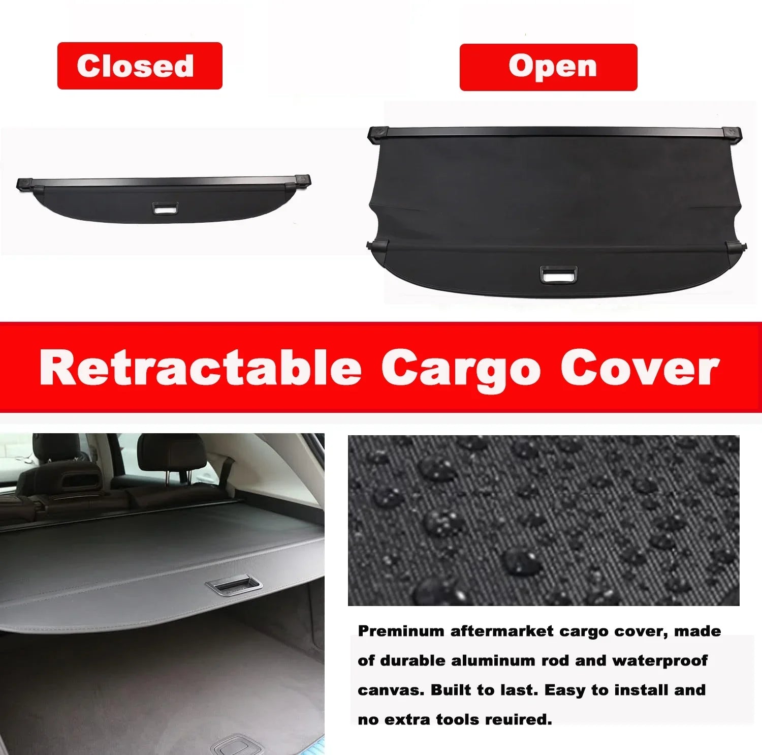 Fit Hyundai Ioniq 5 2022 2023 2024 Cargo Cover  For Hyundai Ioniq 5 2022-2024 5-Seat  Accessory Retractable Black Rear Trunk Privacy Shade Shield Cover
