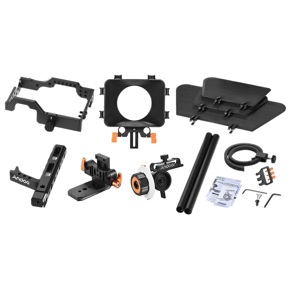 Moobody C500 Aluminum Alloy Camera Camcorder Video Cage Rig Kit Film Making System w/ Matte Box for Panasonic GH4 Replacement for Sony A7S/A7/A7R/A7RII/A7SII/A7IV  Mirrorless Camera
