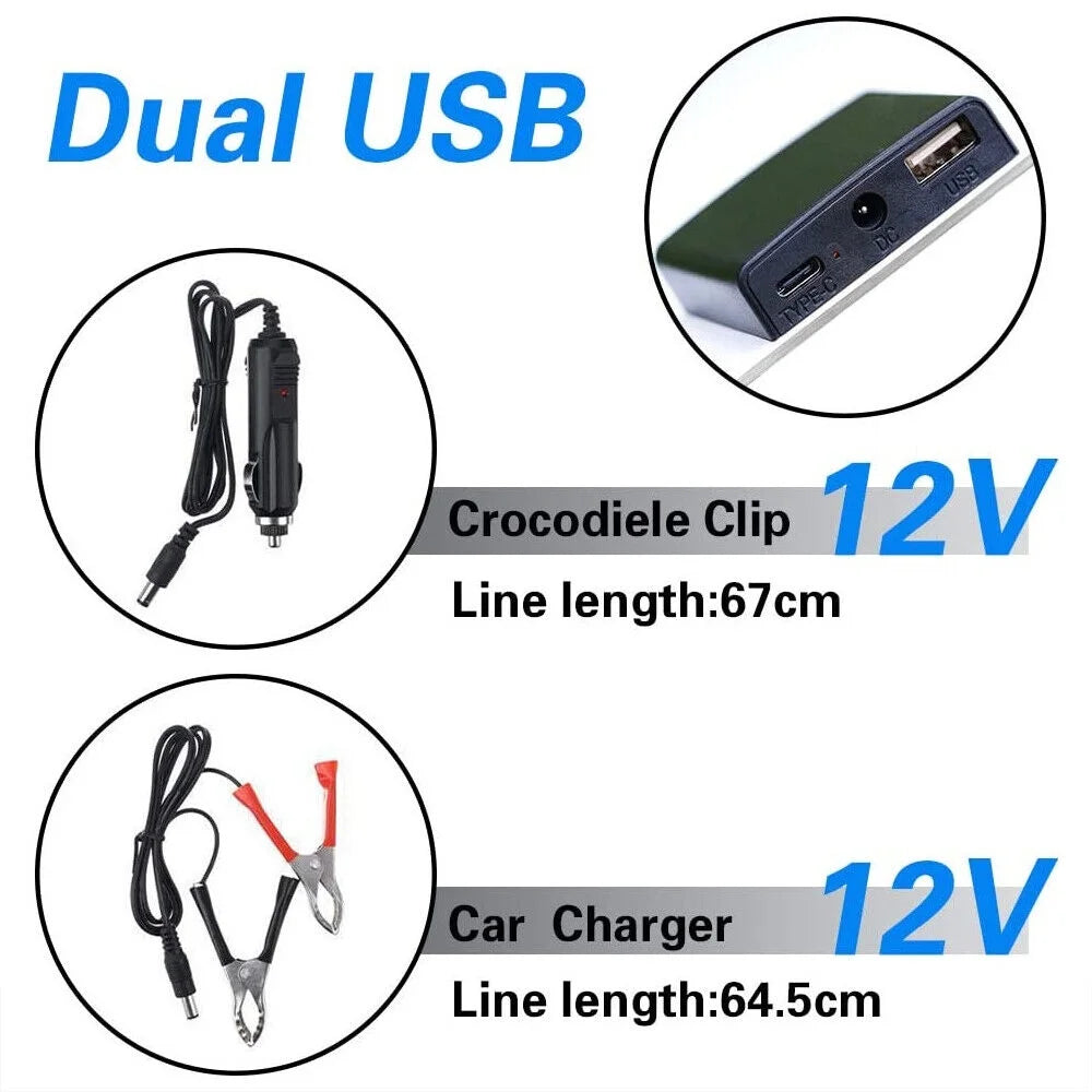 22W 12V Portable Solar Battery Charger & Maintainer - Solar Panel-Built - in Intelligent Charge Controller-Solar Powered Charger for Automobile Car , etc…