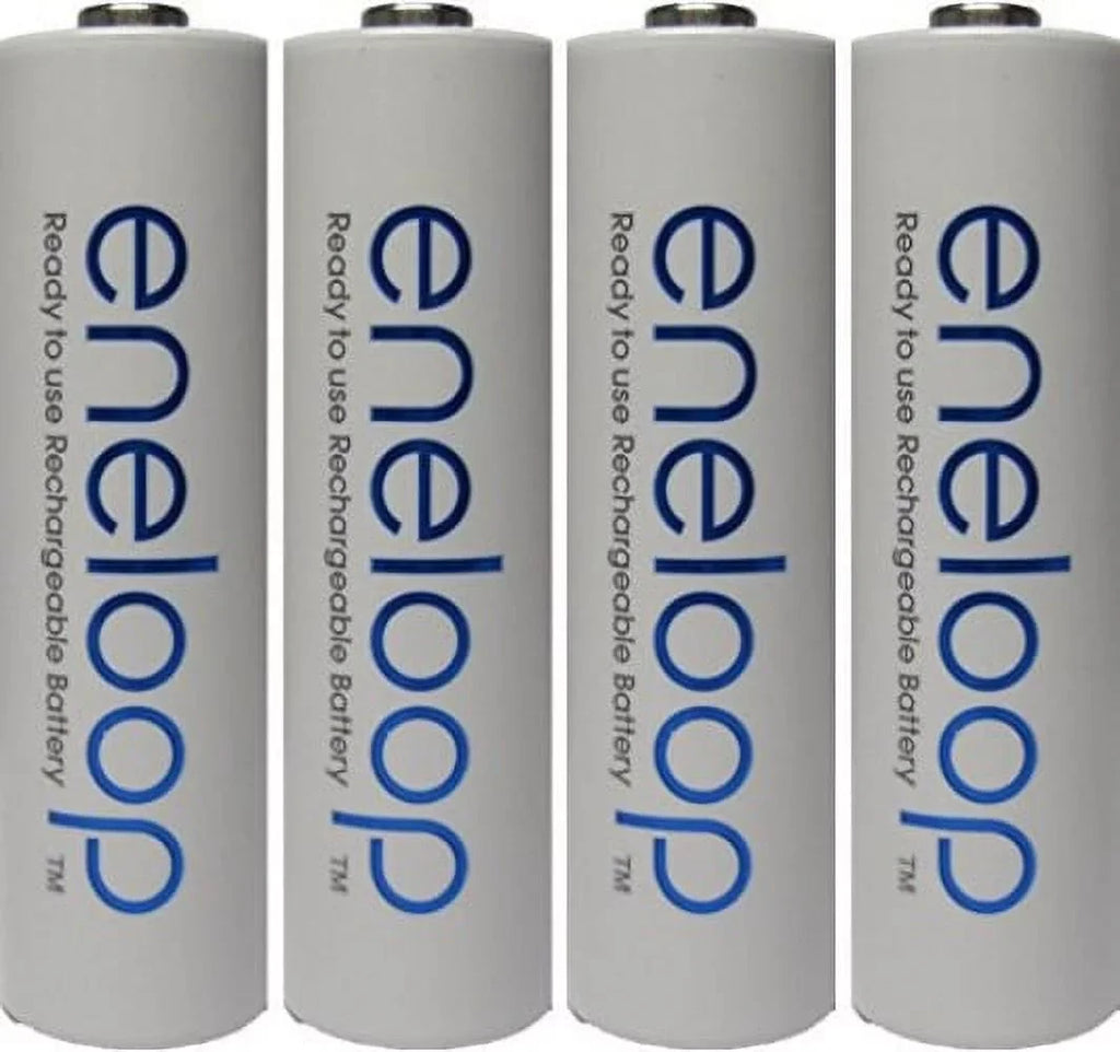 4 Pack Newest Version Panasonic Eneloop 4th Generation  NiMH Pre-charged 2100 Times Rechargeable Batteries + Free Battery Holder