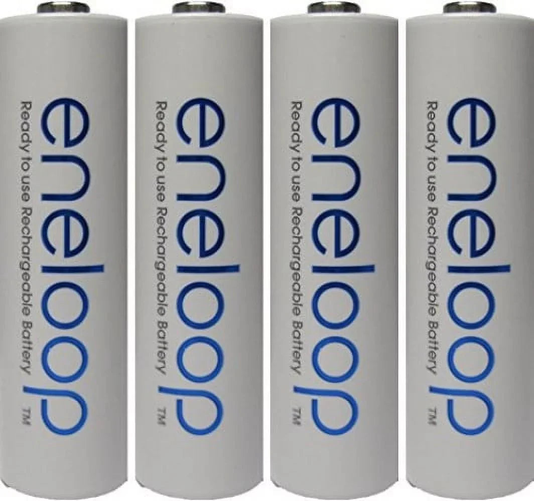 4 Pack Newest Version Panasonic Eneloop 4th Generation  NiMH Pre-charged 2100 Times Rechargeable Batteries + Free Battery Holder