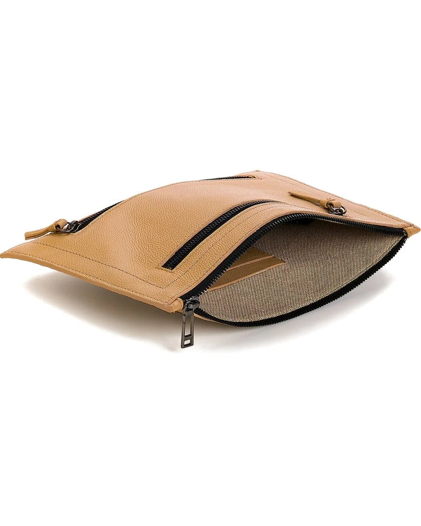 Botkier Chelsea Medium Leather Wristlet Clutch, Brown