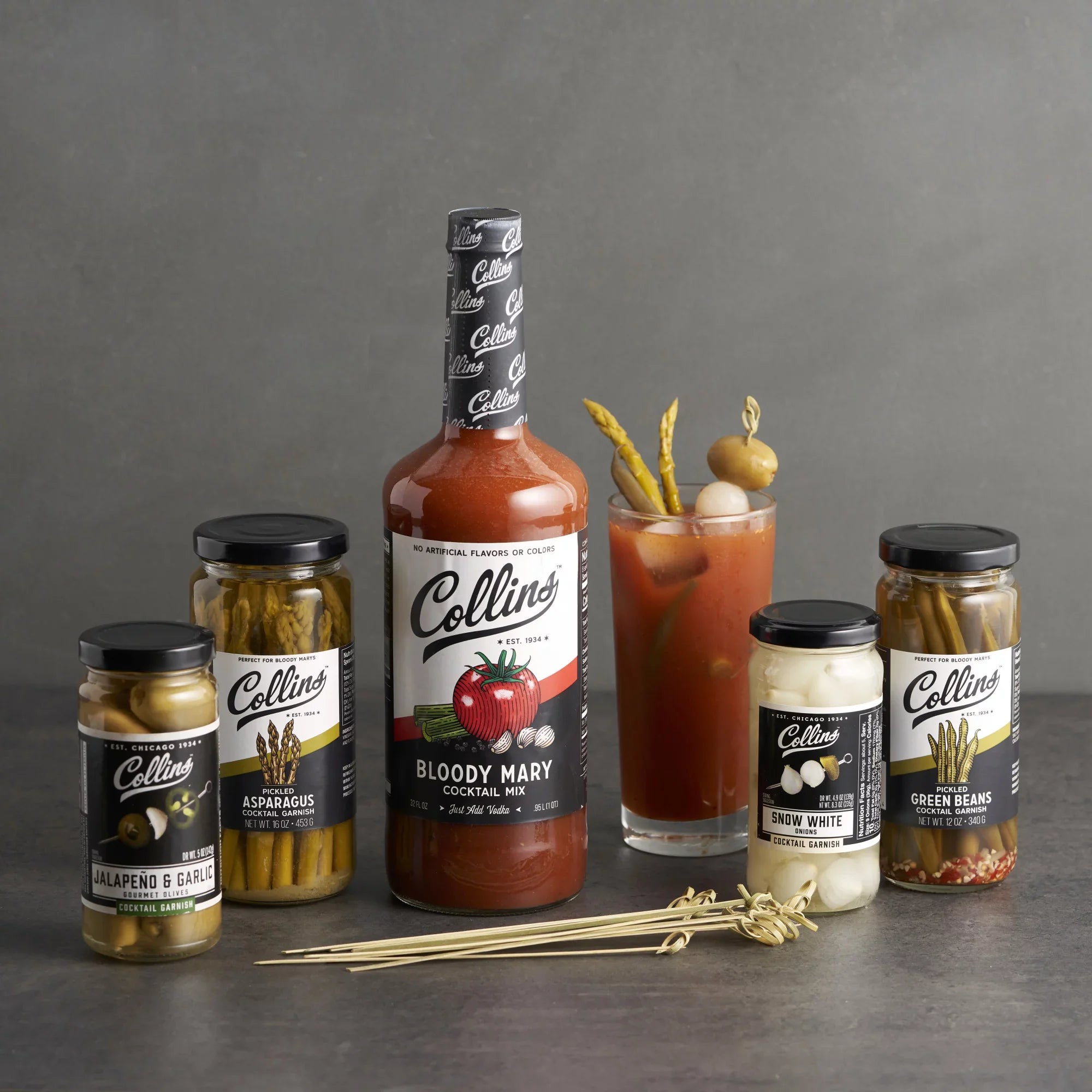 Collins Ultimate Bloody Mary Kit - Set of 7 Bar Accessories for Making Drinks