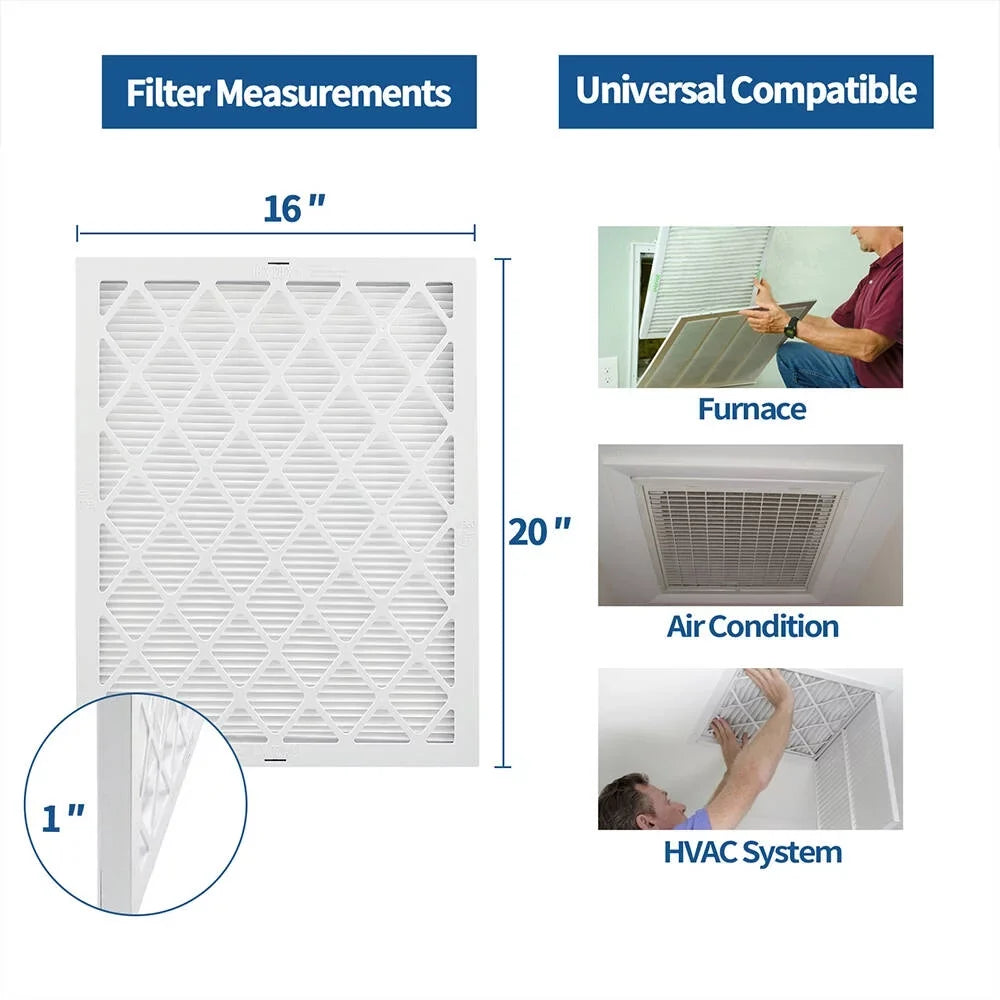 Air Filter 16x25x1, 6-Pack MERV13  1800   Furnace Reusable Air Filters