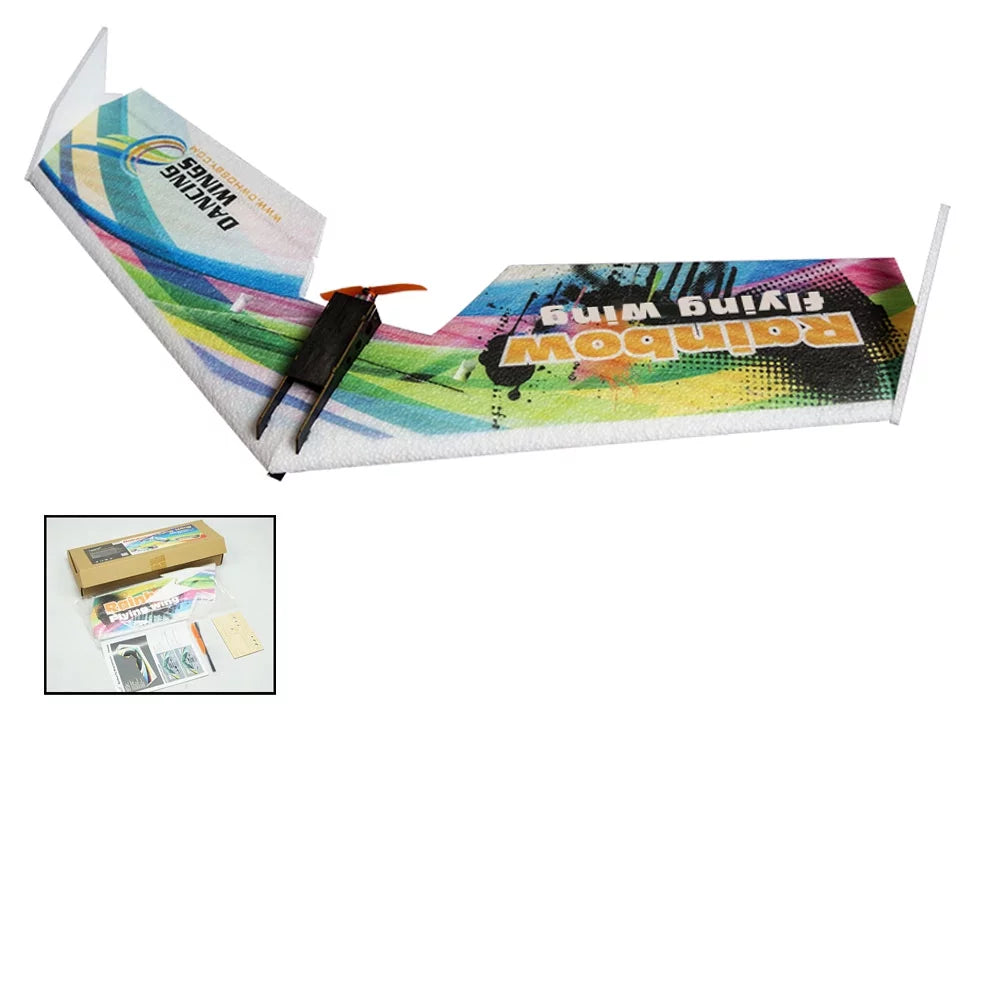 Dancing Hobby E0511 Rainbow Flying Wing V2  Airplane 800mm Wingspan Delta Wing Tail-pusher Aircraft